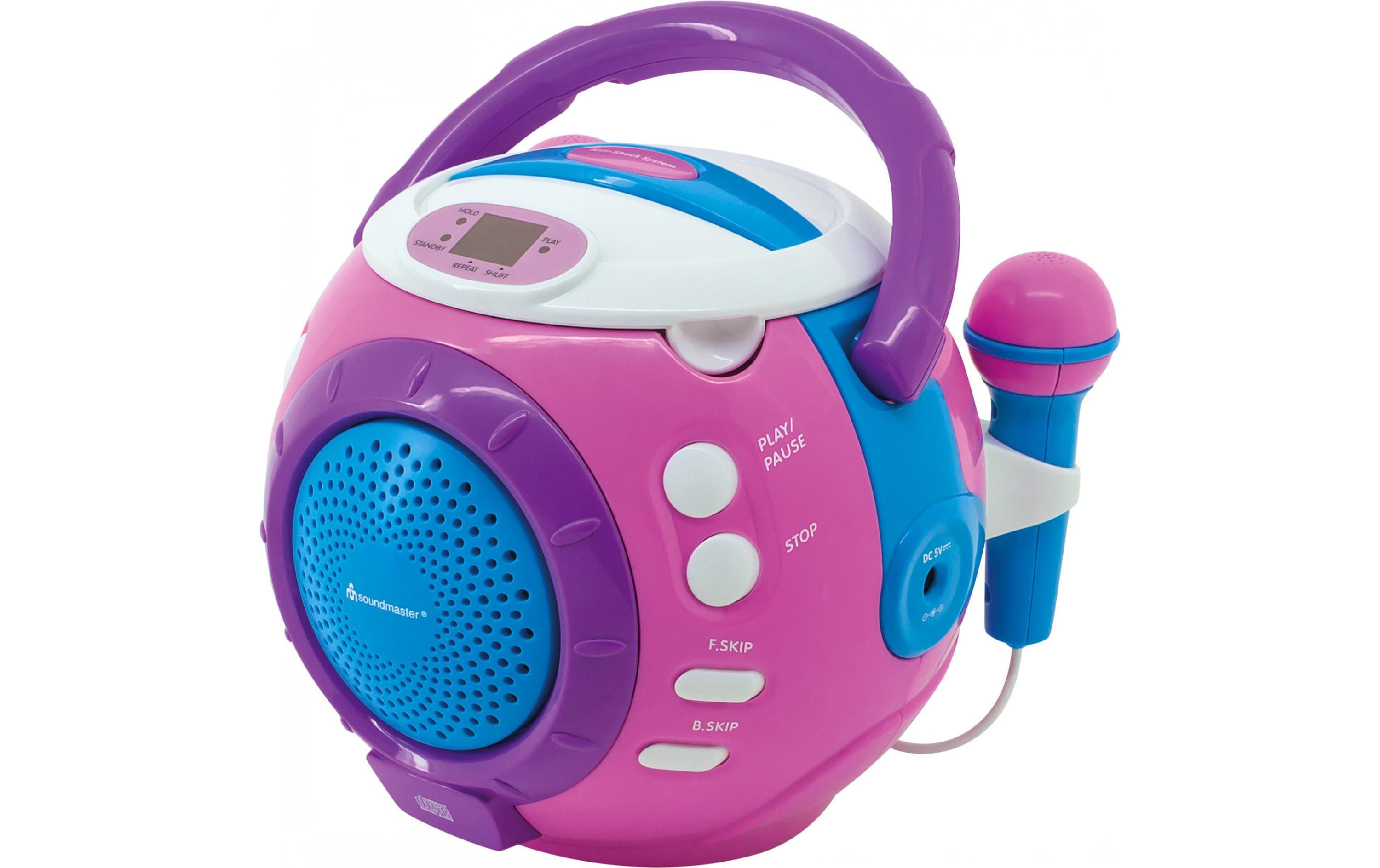 Soundmaster KCD1600, CD-Player 2 Mikrofone, Antishock-System, pink