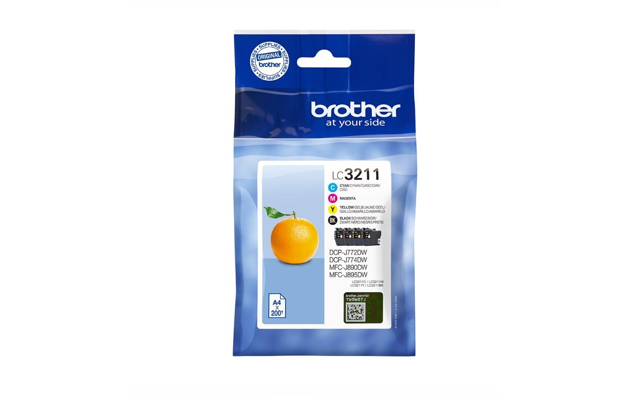 Tinte Brother LC-3211VAL Value Pack Cyan, Magenta, Yellow, Black