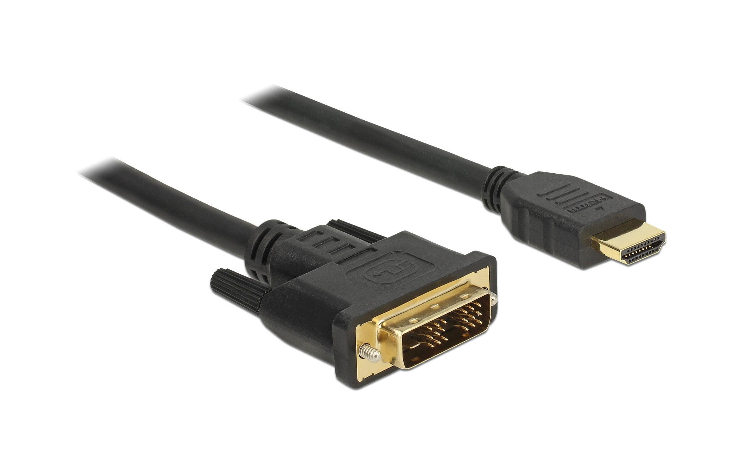 Monitorkabel DVI zu HDMI, 1920x1200, 1m DVI(18+1) Stecker zu HDMI-A,3fach geschirmt