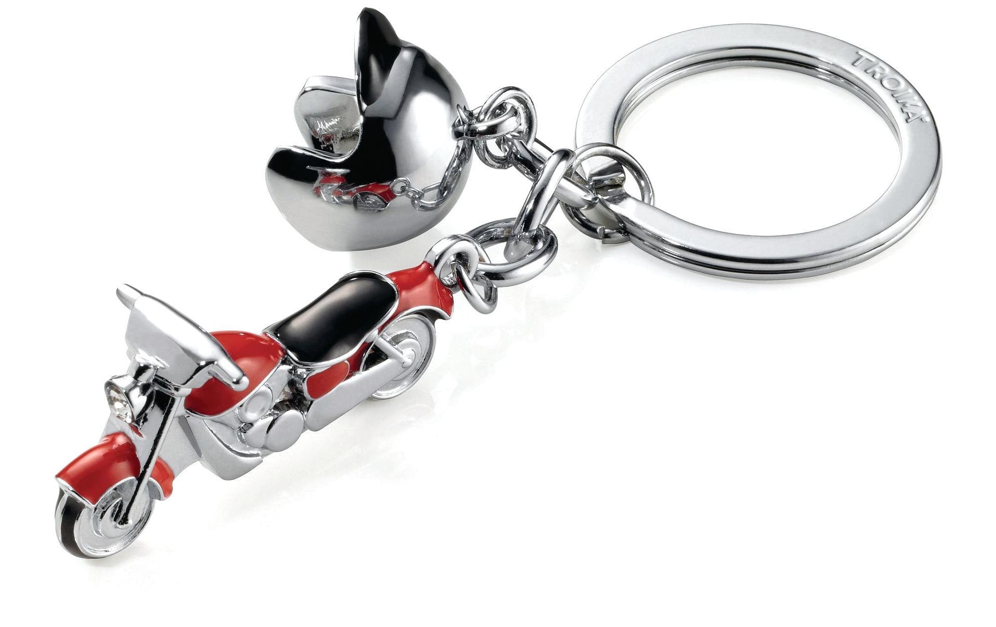 TROIKA Schlüsselanhänger Key Cruising rot/chrom glänzend