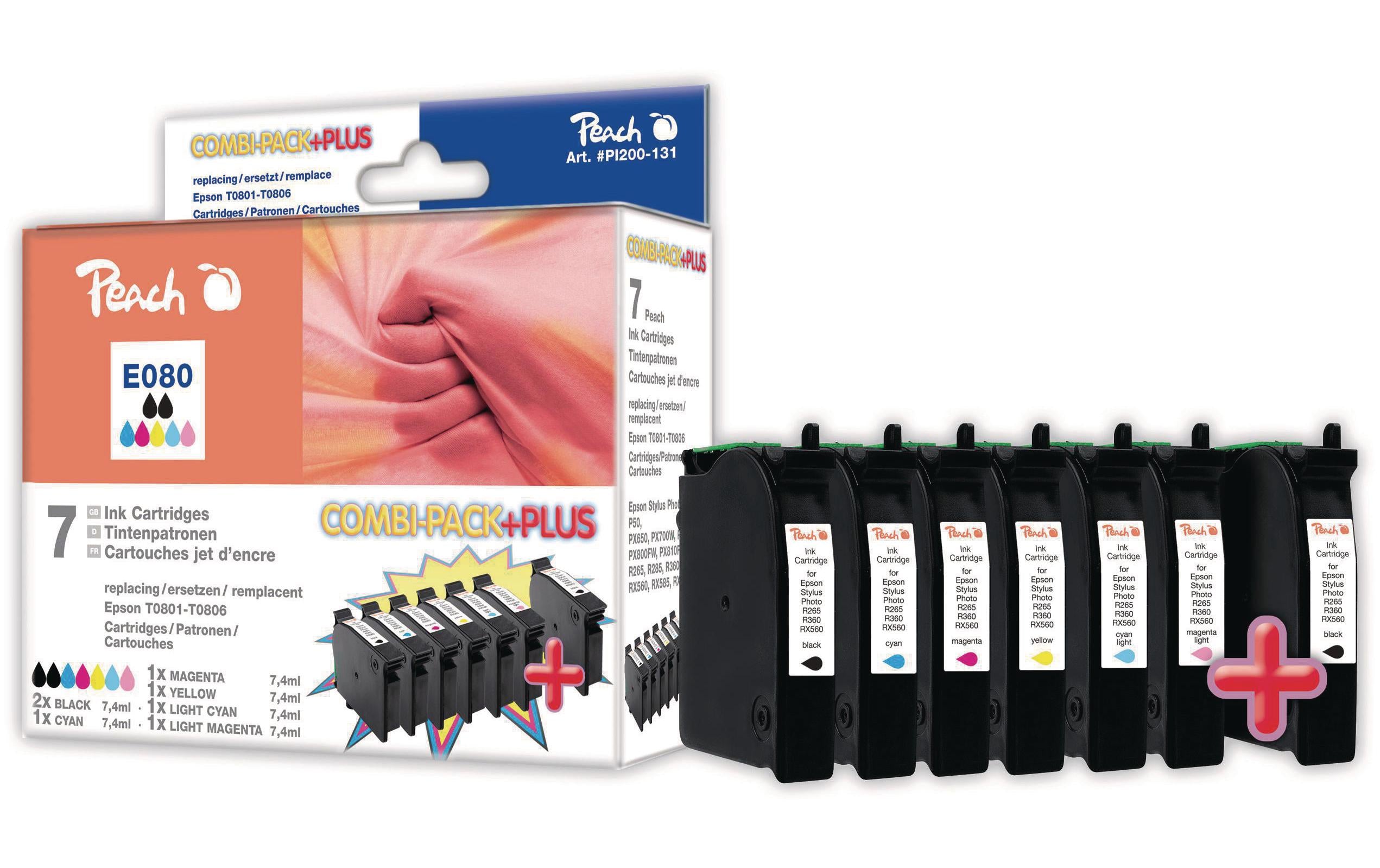 Peach Tinte Epson Combi Pack Plus T0807 2xblack/1xcyan/magenta/yellow/cl/ml