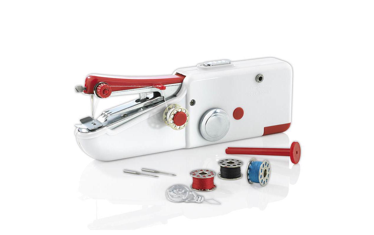 EASYmaxx Hand-Nähmaschine Kompakt 6V weiß