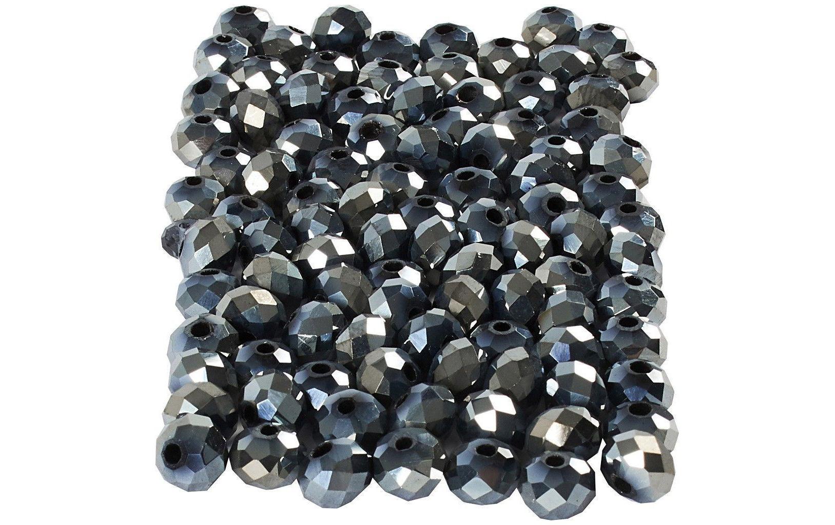 Creativ Company Glasschliffperlen metall, 5x6 mm, Lochgrösse: 1 mm, 100 Stück