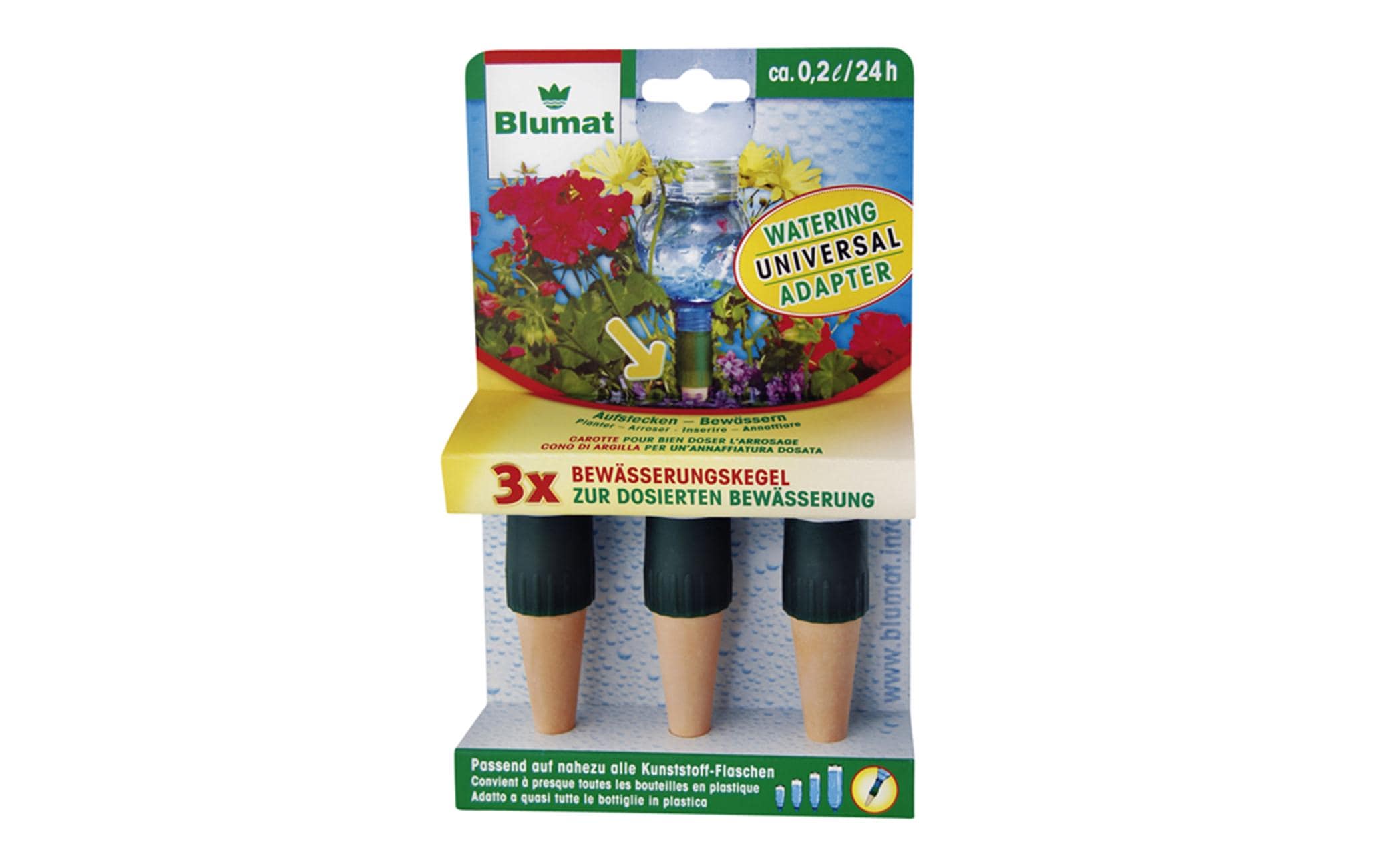 Blumat Flaschenadapter 3er Pack 0.2l/24h
