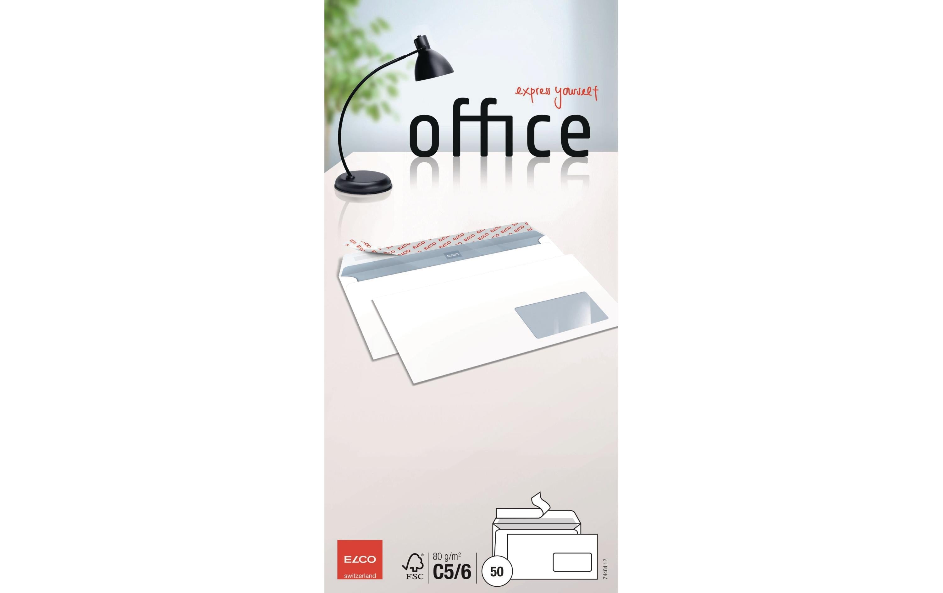 Elco Office Couvert C5/6 weiss Inhalt à 50 Couvert, Fenster rechts