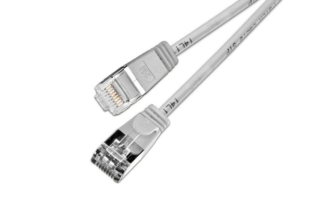 Slim Wirewin Pachkabel: U/FTP, 10m, grau Cat.6, AWG36, 100% Kupfer, geschirmt, 4mm
