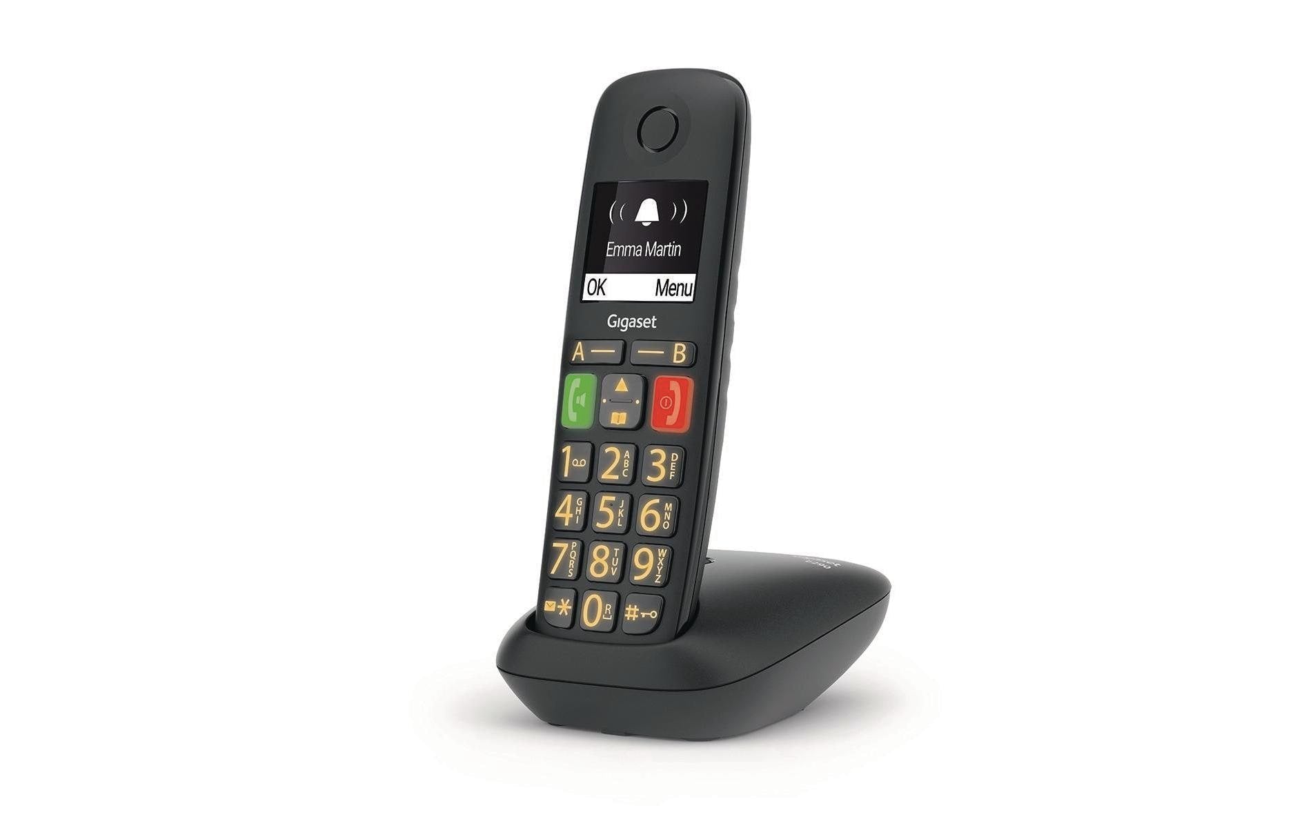 Gigaset E290 schwarz analog, Grosstastentelefon
