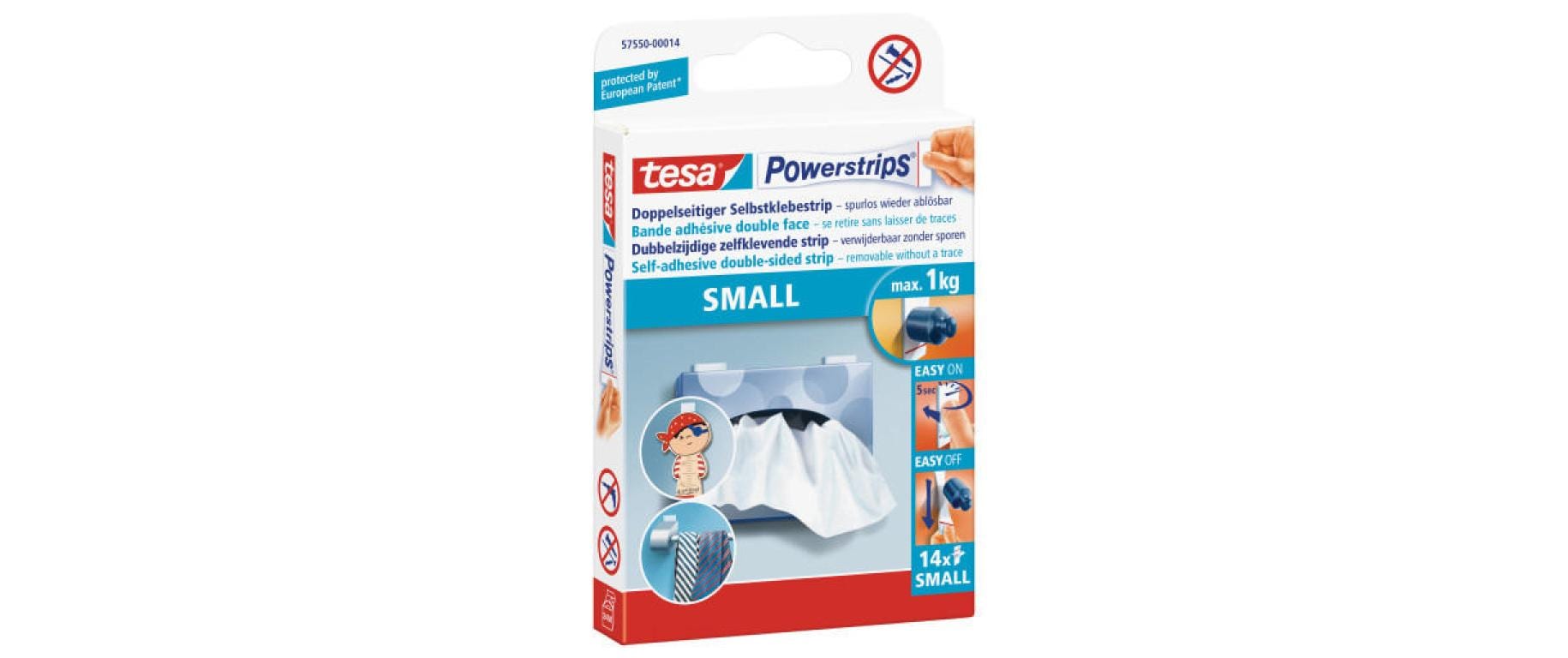 Tesa Powerstrips klein Maximaler Halt: 1kg