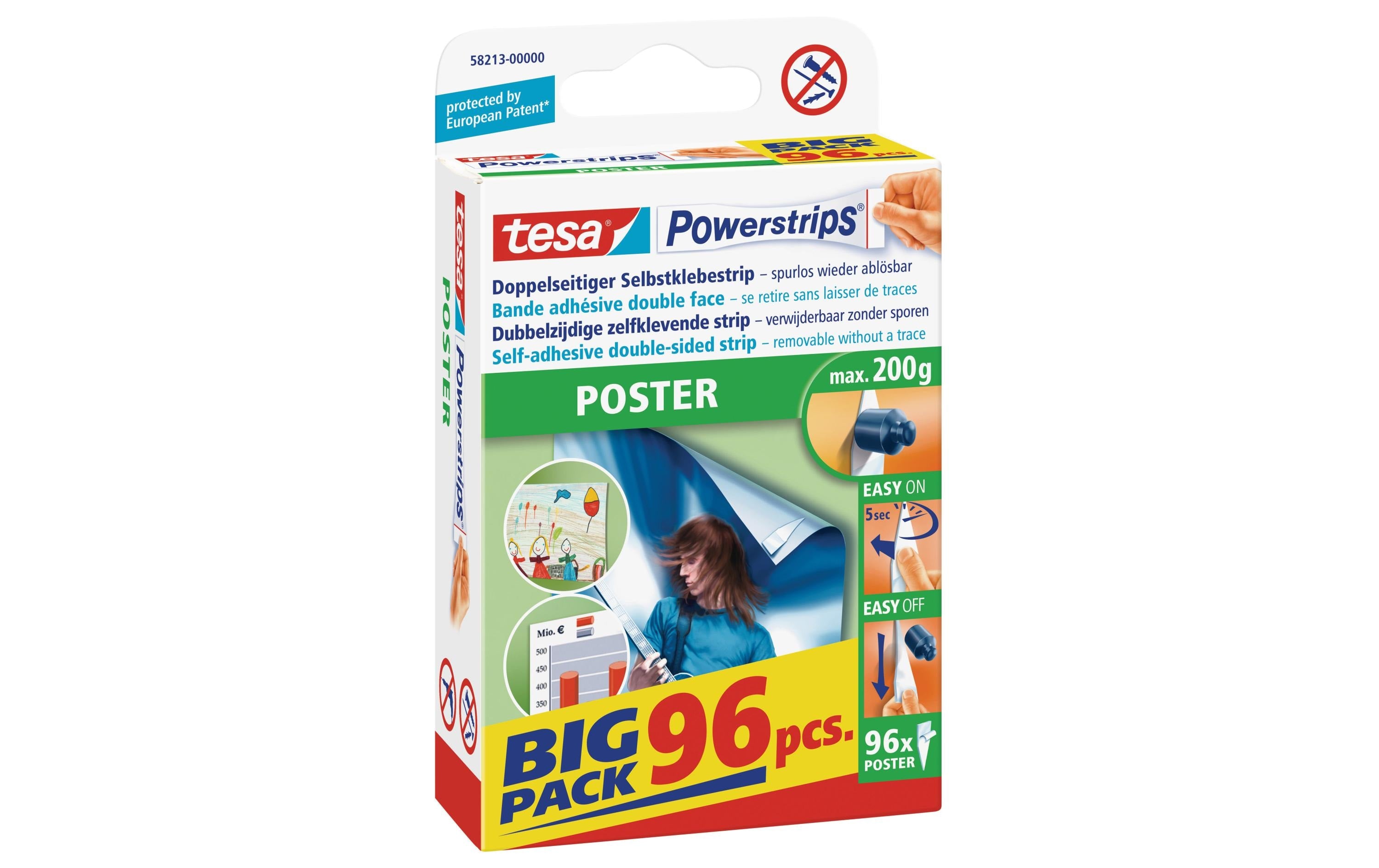 Tesa Powerstrips Poster Maximaler Halt: 200g