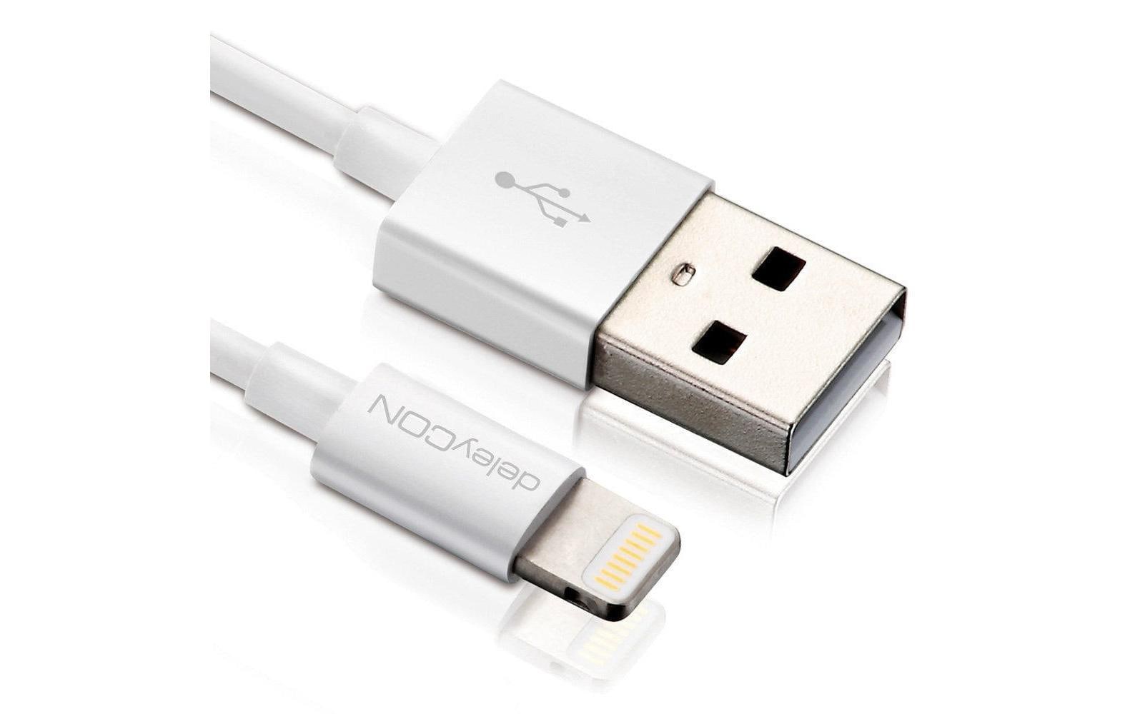 DeleyCON Lightning-USB Kabel 50cm, weiss Apple MFI zertifiziert und lizenziert