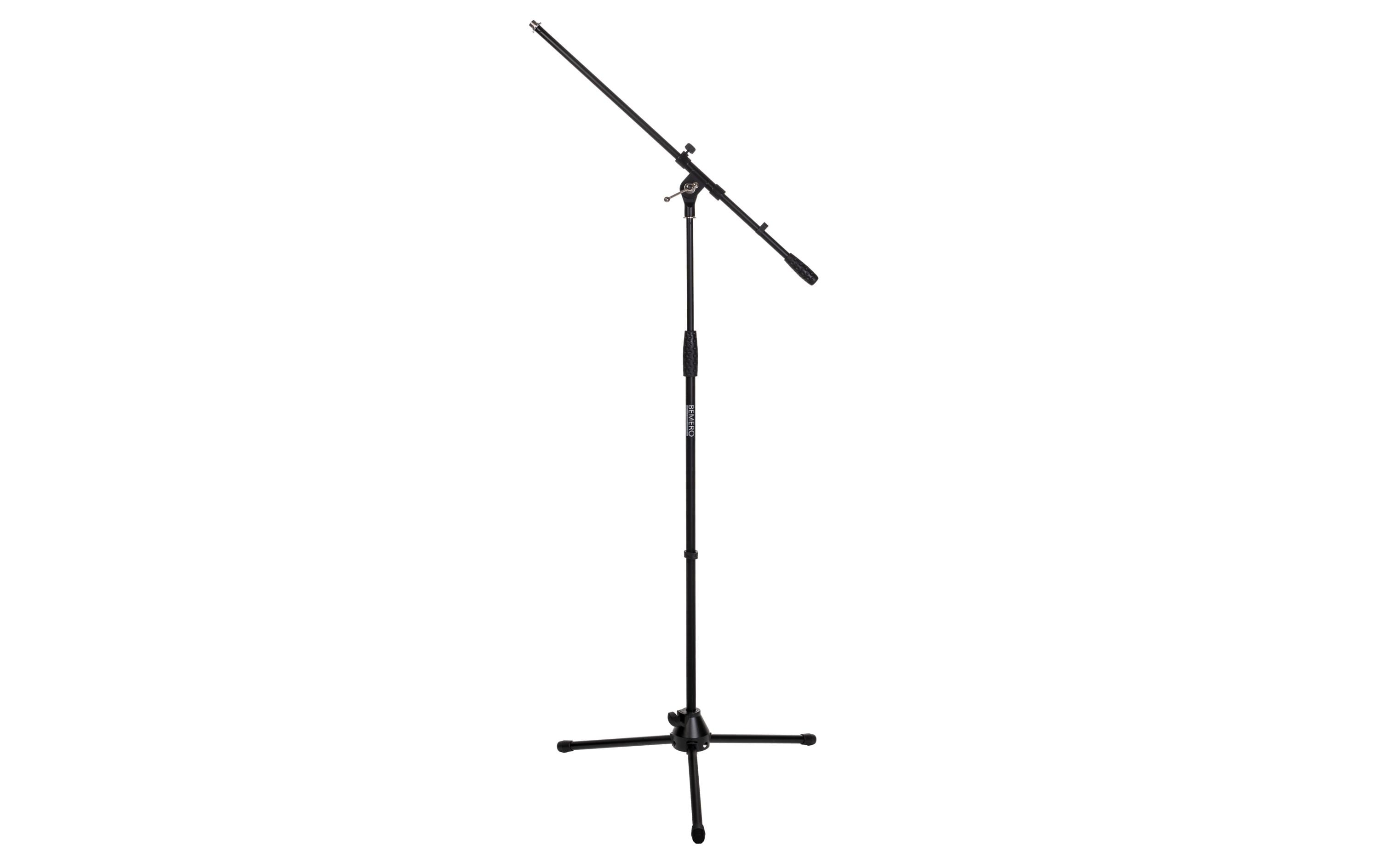 Bemero MS-9010BK Mikrofonstativ Bodenstativ mit Boom Arm, Höhe: 980-1680mm