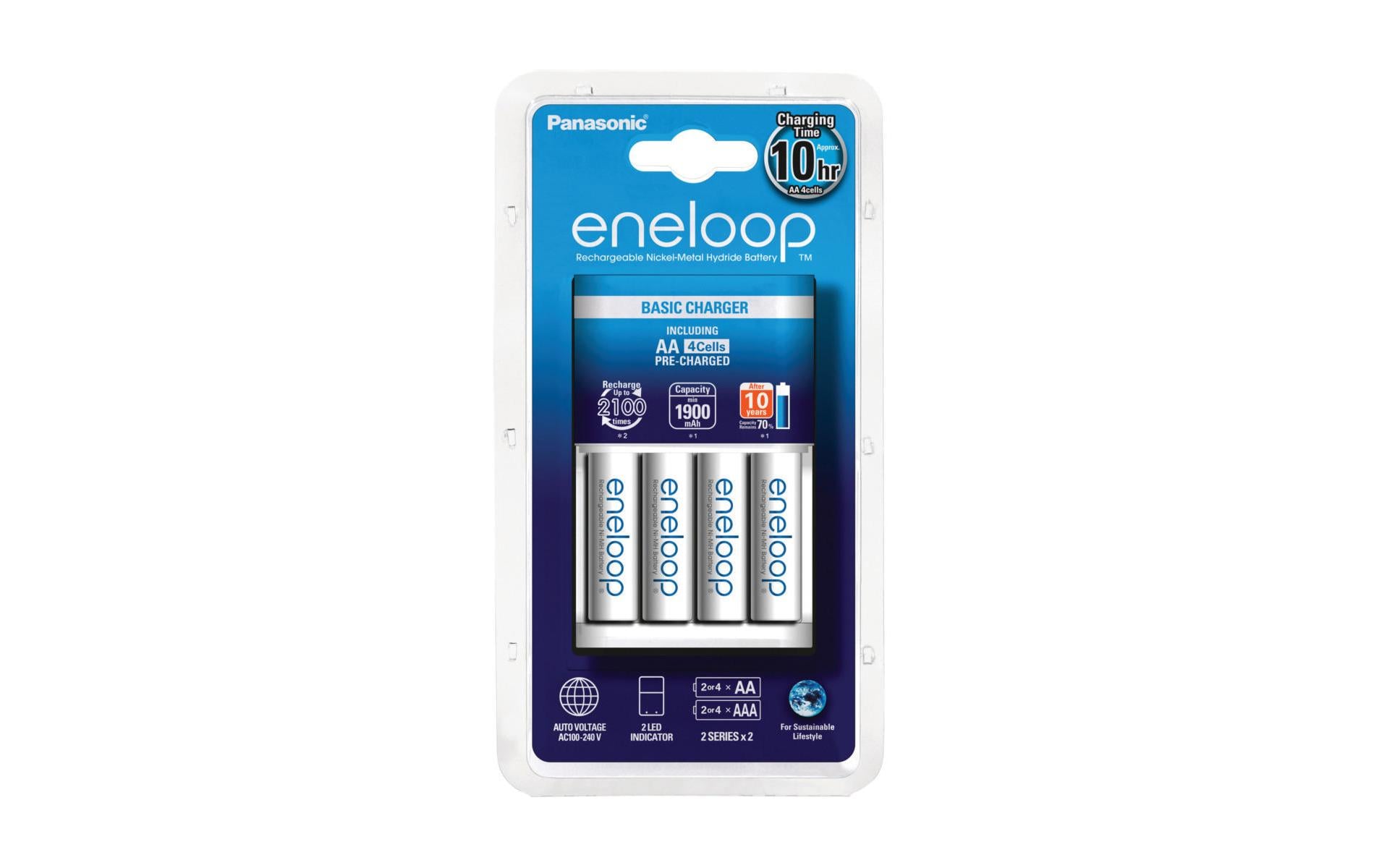Panasonic eneloop K-KJ51MCD40E Ladegerät inkl. 4x eneloop AA 2000 mAh