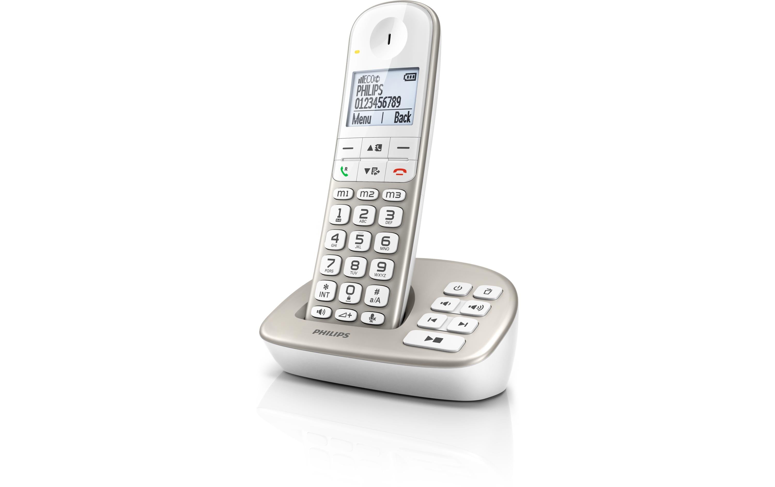 Philips XL4951S Silver Grosstasten Telefon, mit Anrufbeantworter
