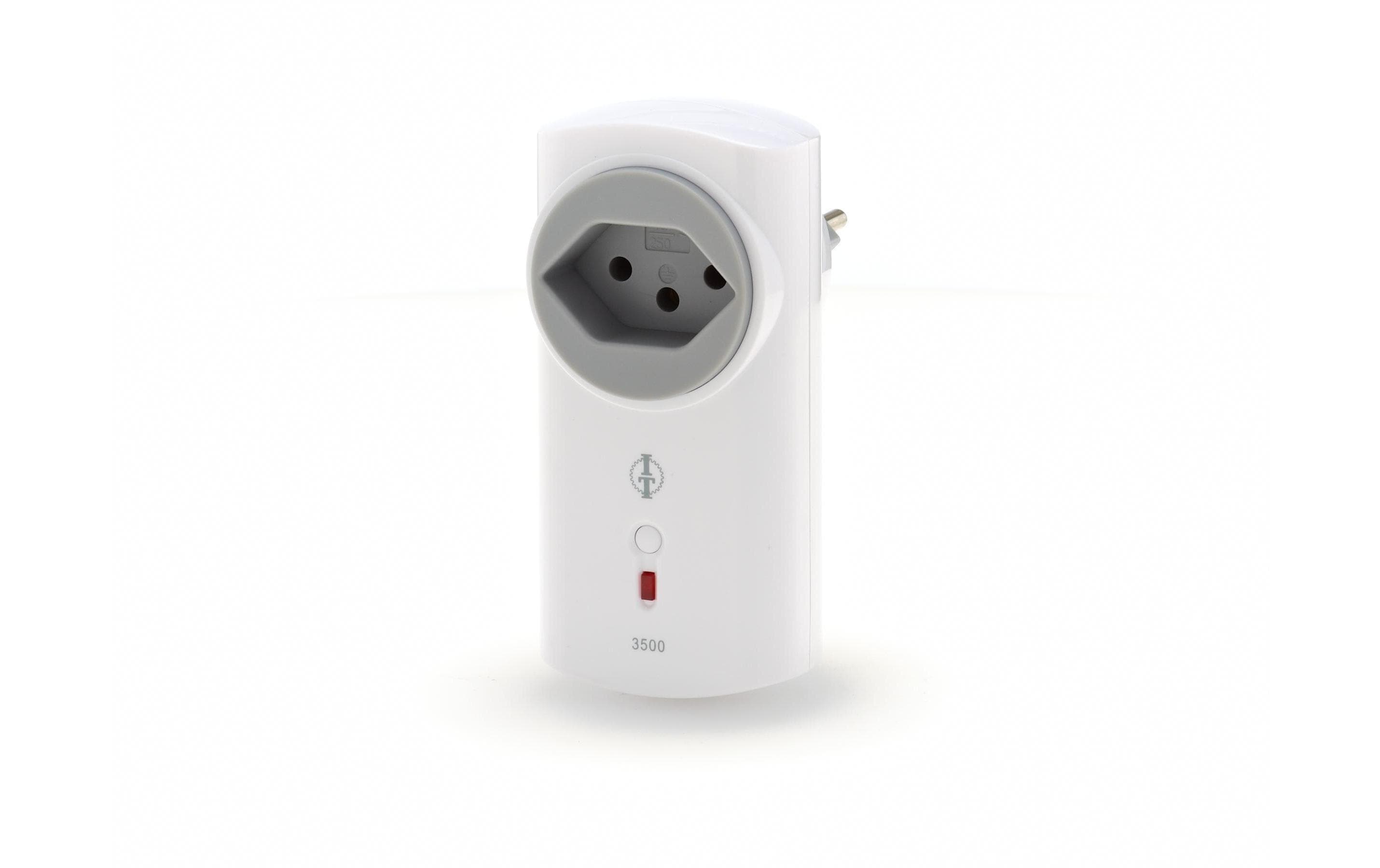 Funk-Zwischenstecker ITLR-3500T für alle Sender, Ein/Aus + Abschlatautom.