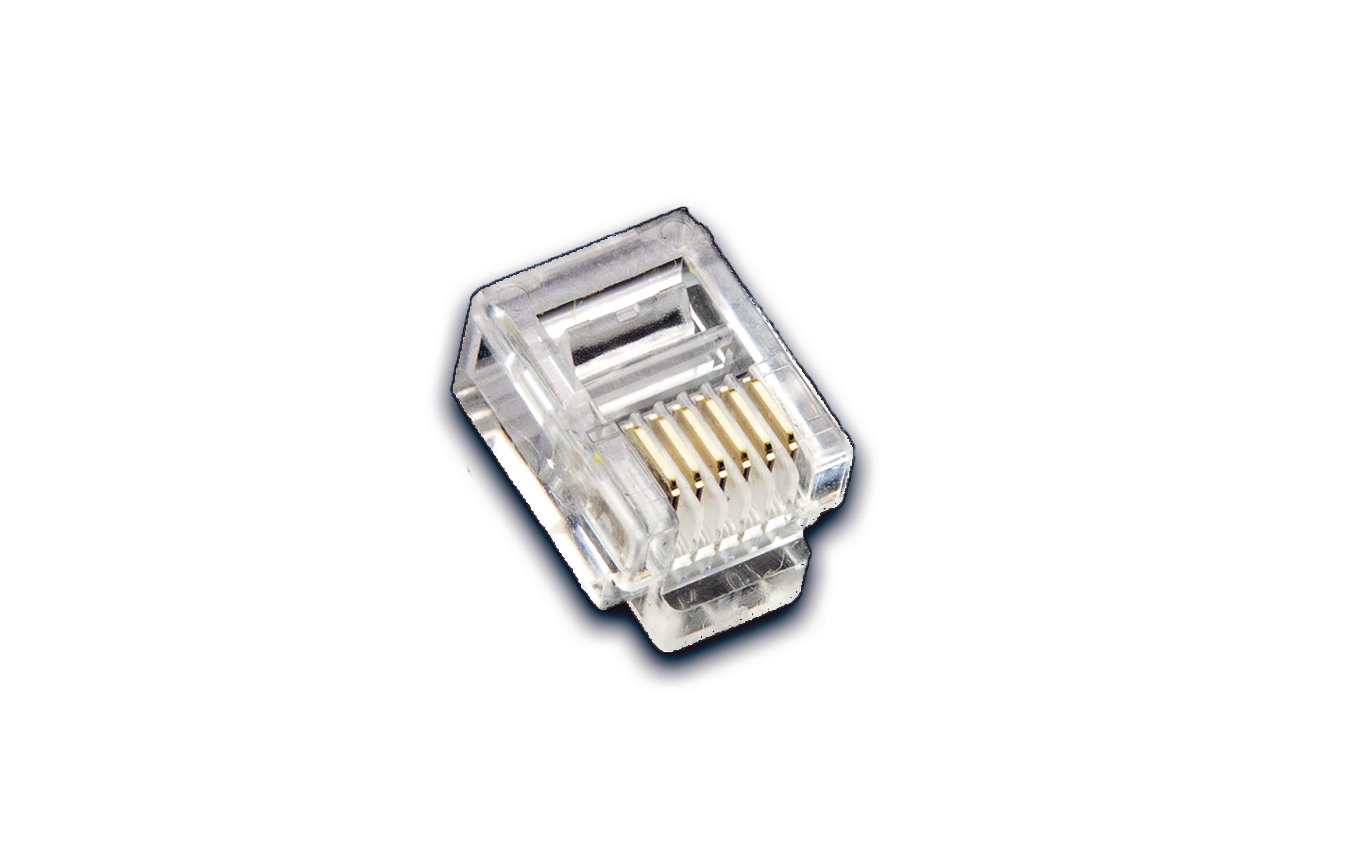 RJ-11/RJ-12 Modularstecker 100er Pack 6 Pins/6 Konnektoren
