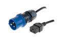 Diggelmann Netzkabel CEE16/3-C19, 3 m schwarz, H05VV-F 3G 1.5mm²