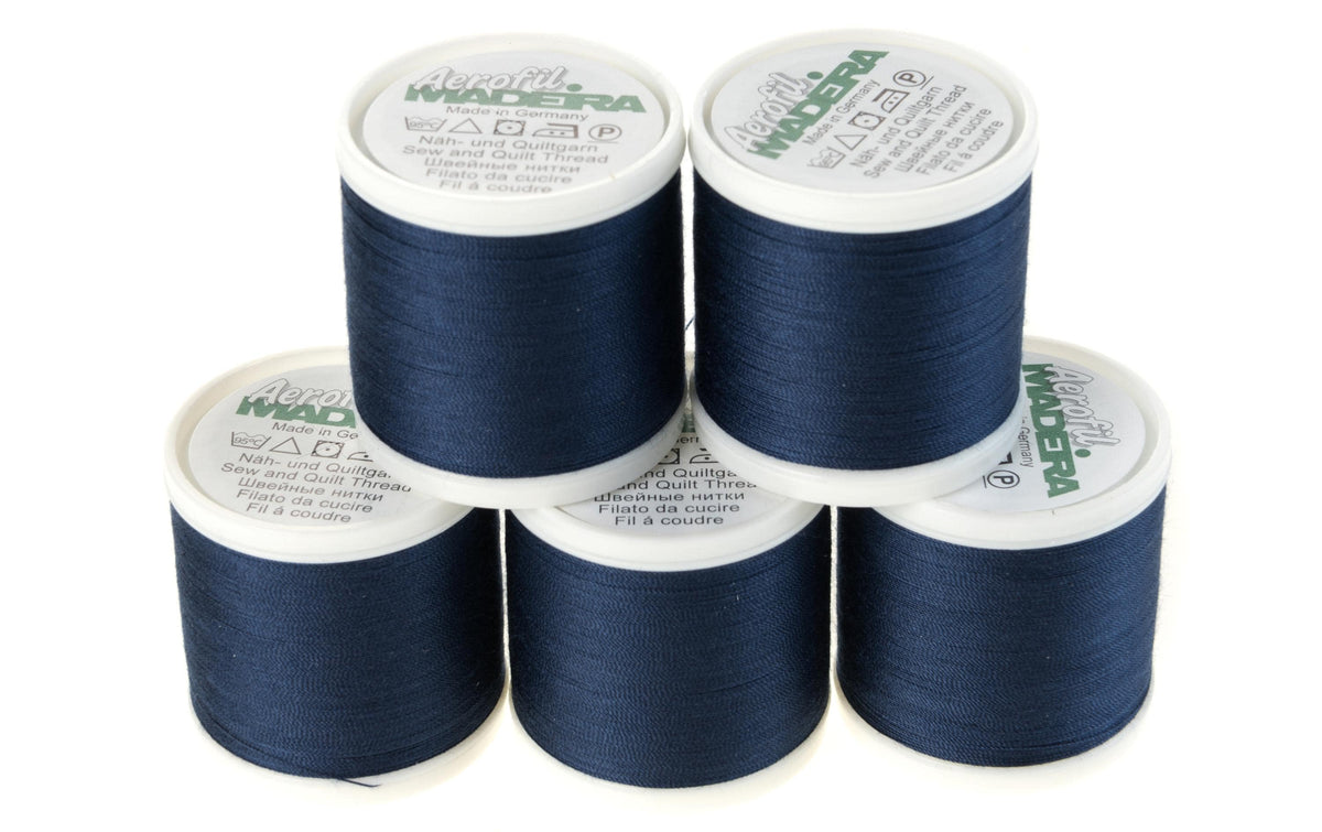 Madeira Näh-, Quilt, Overlockg. Aerofil 120 5 Spulen à 400m, FC 8420 dunkelblau