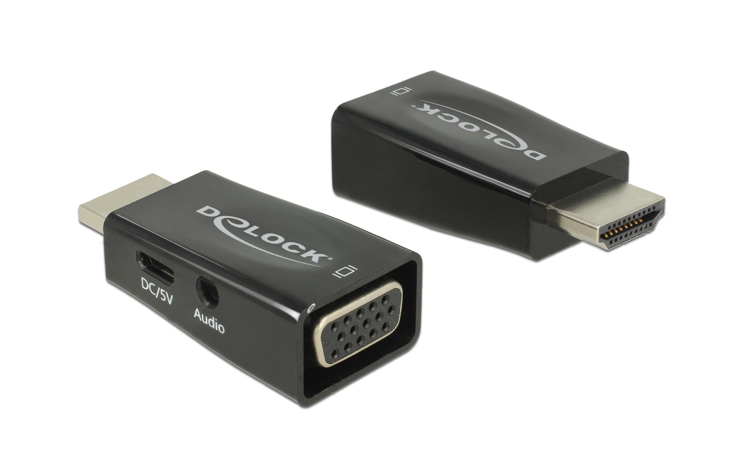 Monitoradapter HDMI-A zu VGA mit Audio HDMI-A Stecker zu VGA Buchse