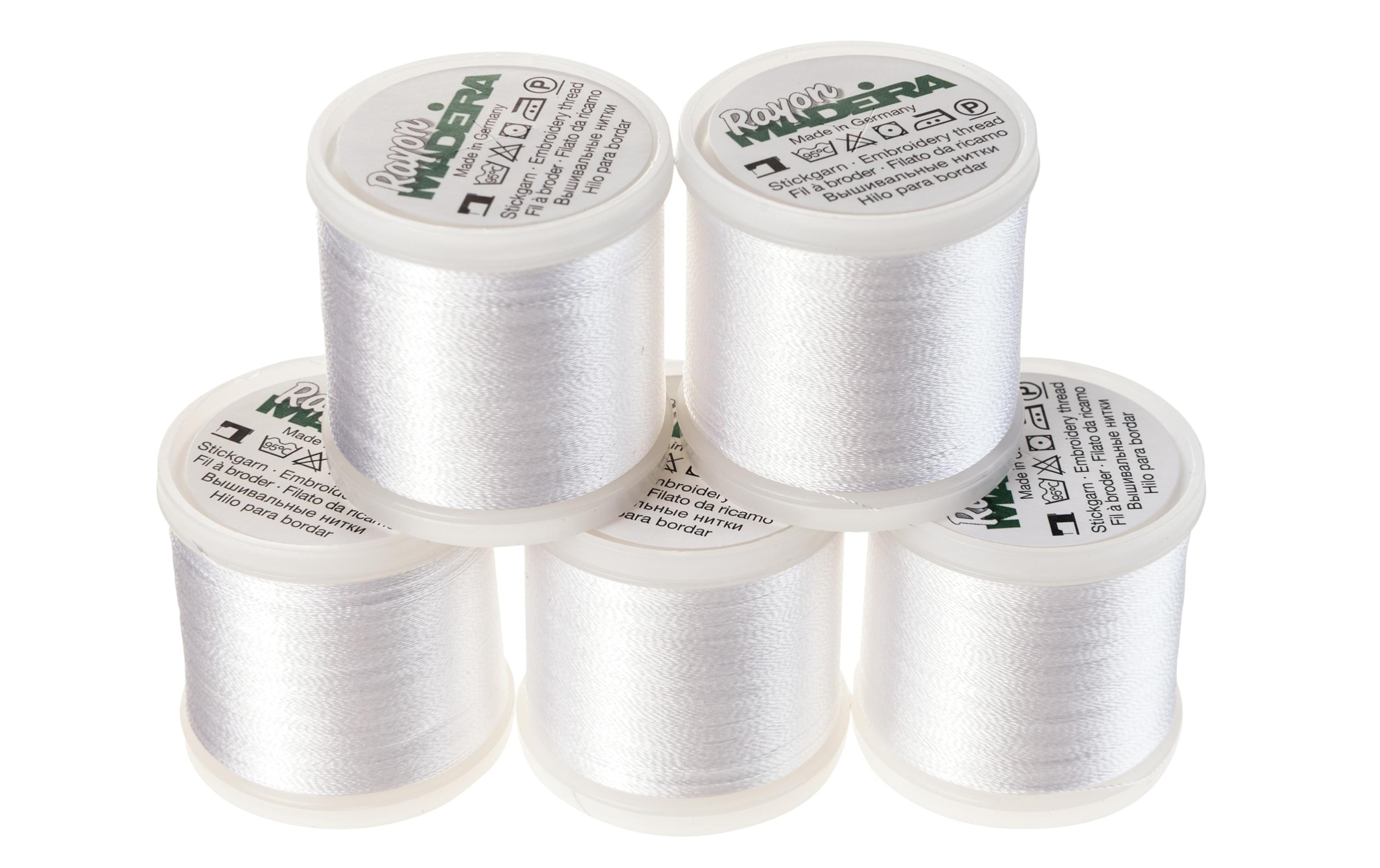 Madeira Stickgarn Rayon No.40 5 Spulen à 200m, FC 1001 weiss