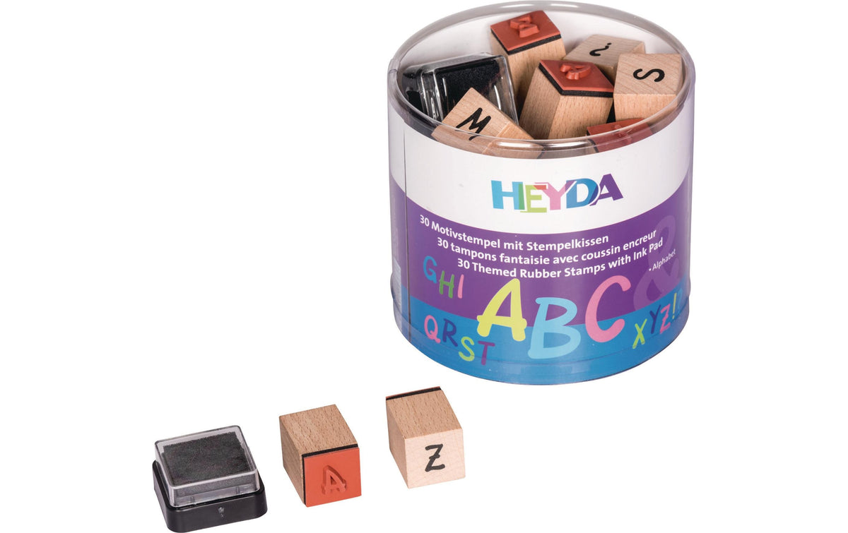 Heyda Stempeldose Alphabet 20 Stempel, 1 Stempelkissen