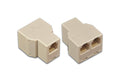 Telefonadapter RJ-12 Buchse auf 2x RJ-12 beige, 2 Port Telefon Signalverteiler, 6P6C