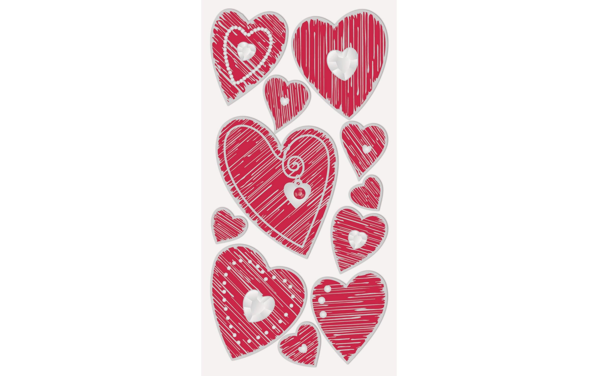 Heyda Motivsticker Herzen 1 Blatt 7.5 x 16.5cm