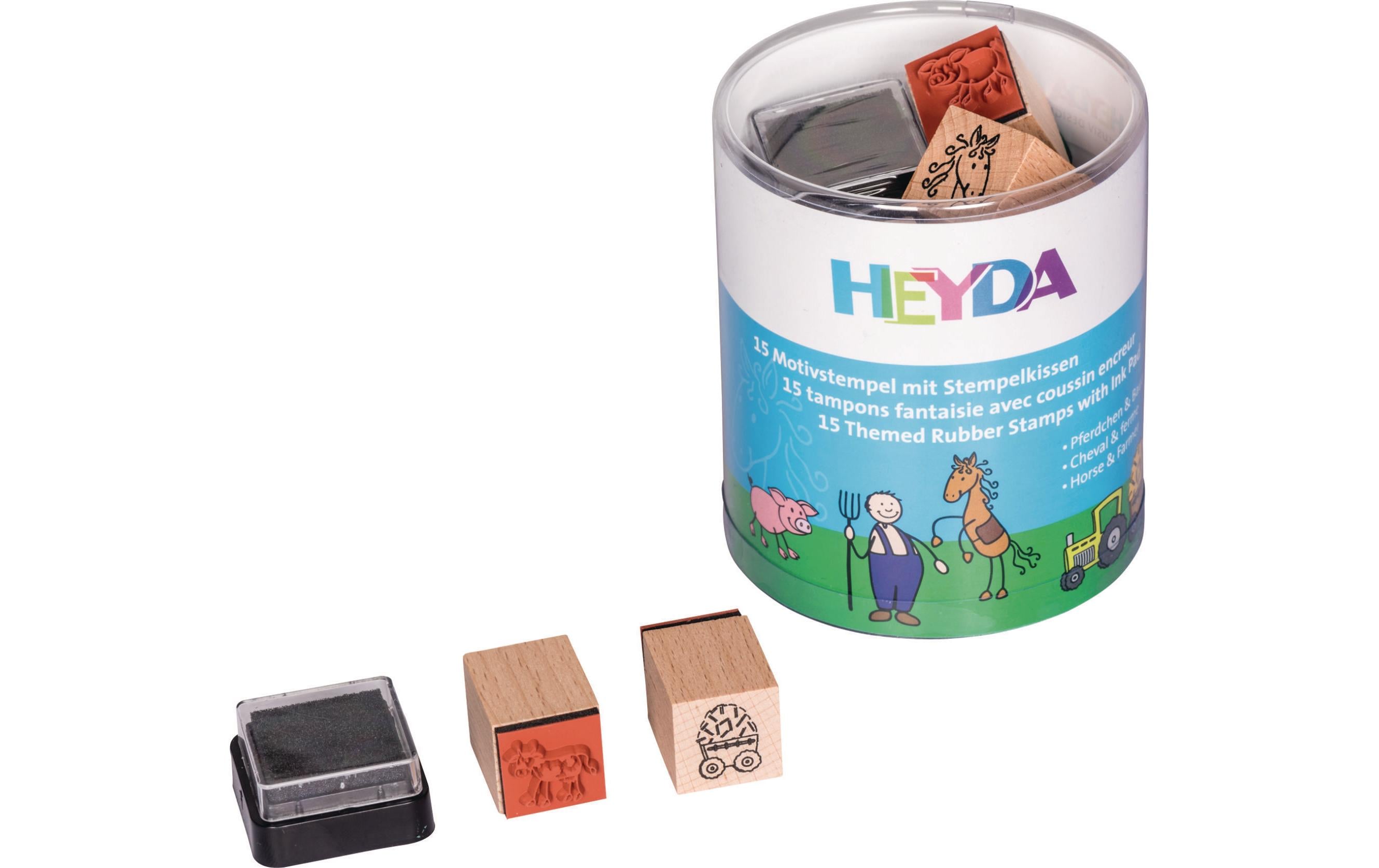 Heyda Stempeldose Bauernhof 15 Stempel, 1 Stempelkissen