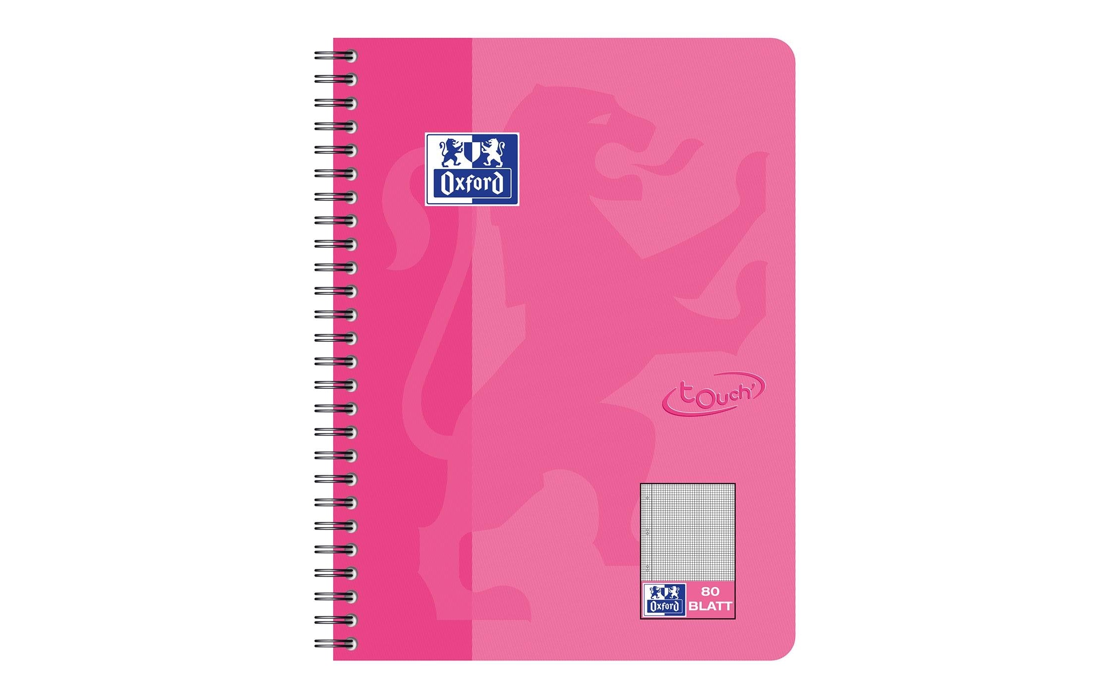 Oxford Touch Collegeblock Scribzee-komp. 90g/qm, B5, 80 Seiten, kariert, rosa