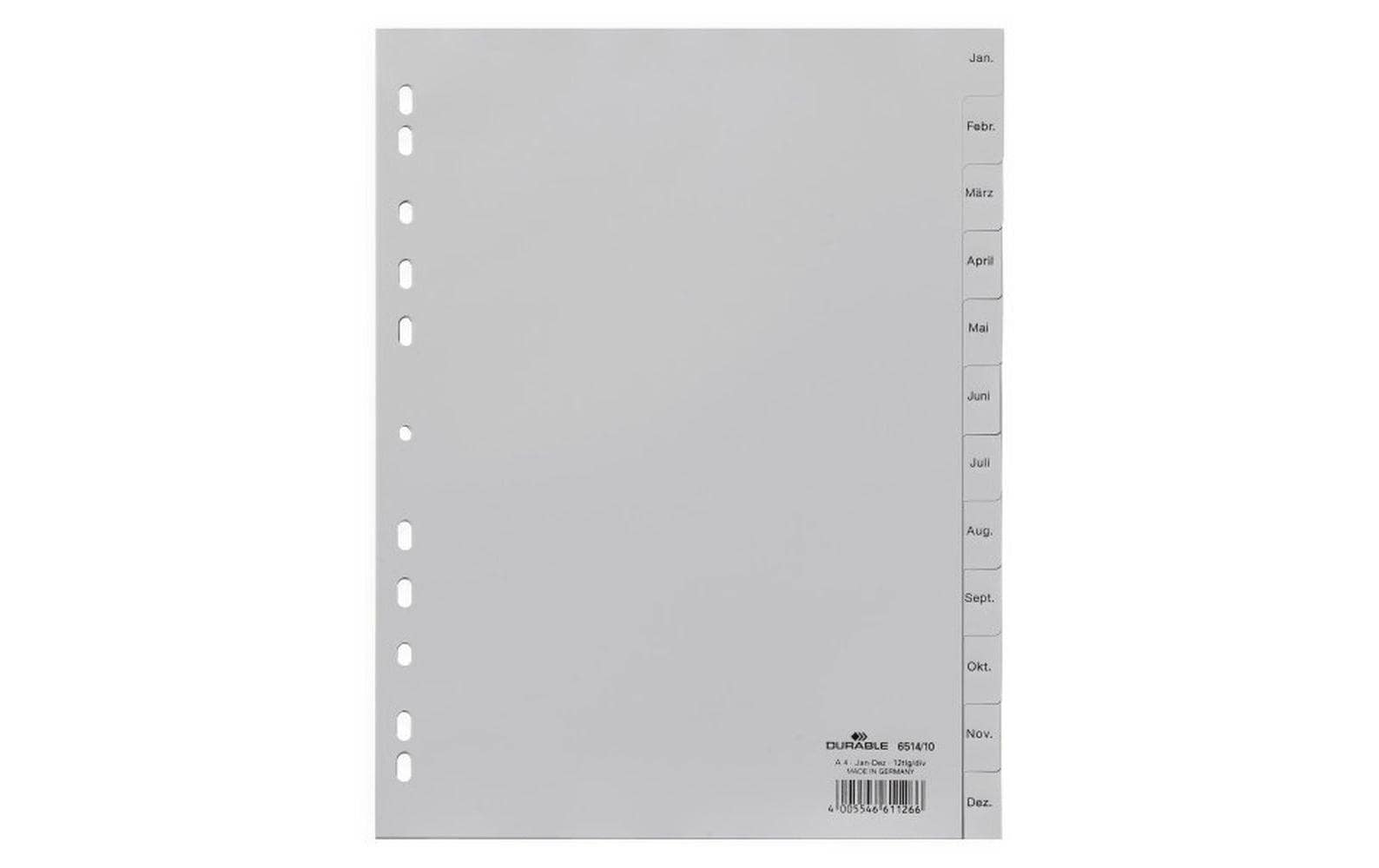 Durable Register A4 jan-dez Hoch 12-tlg. Tabprägung: Jan-Dez,