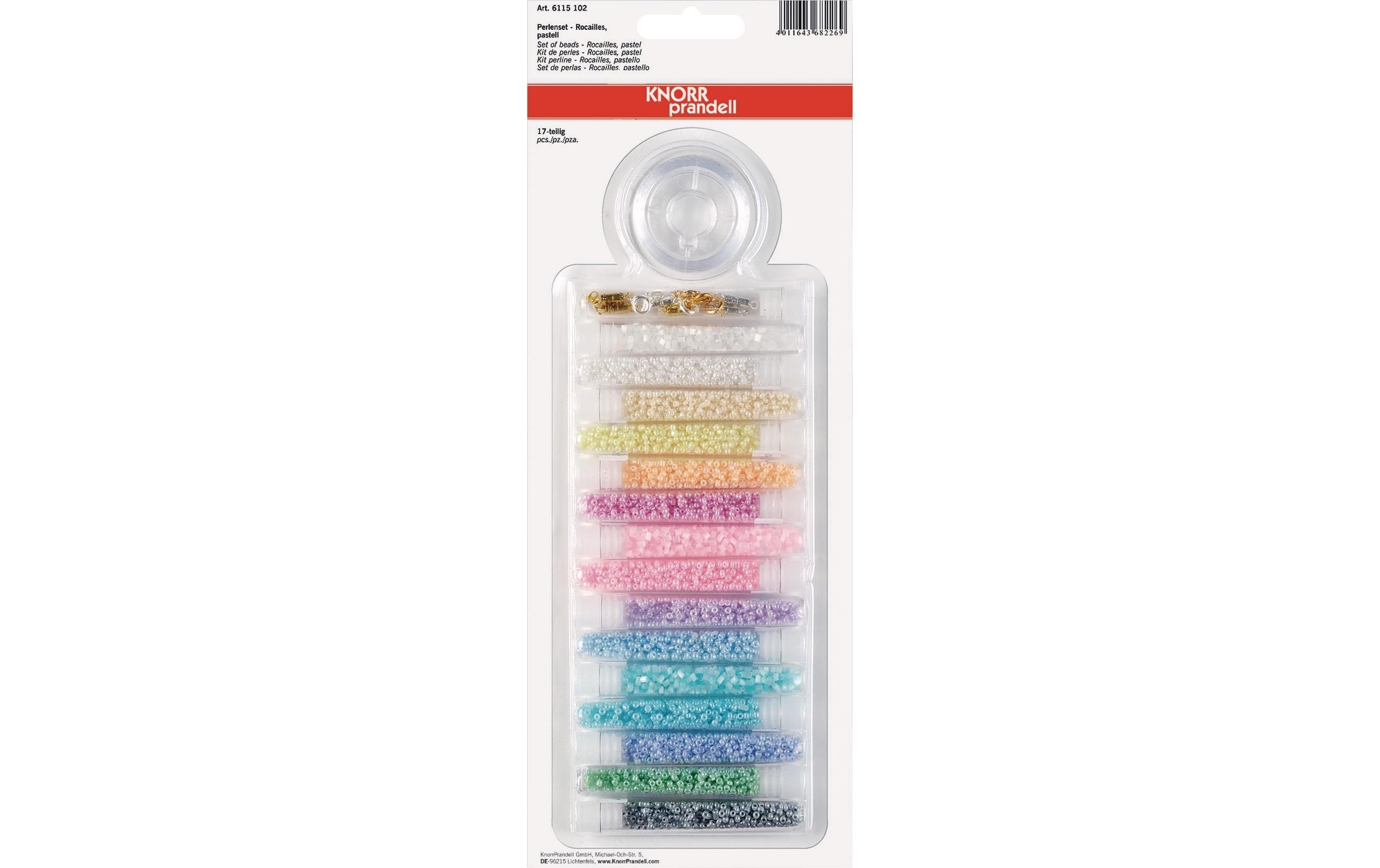 Knorr Prandell Rocailles Set Glas, 2.5mm, pastelle Farben