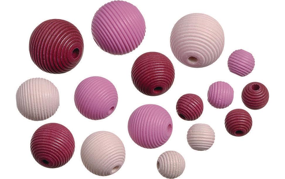 Knorr Prandell Holzperlen Mix 4 20 Stück, rosa/pink/fuchsia