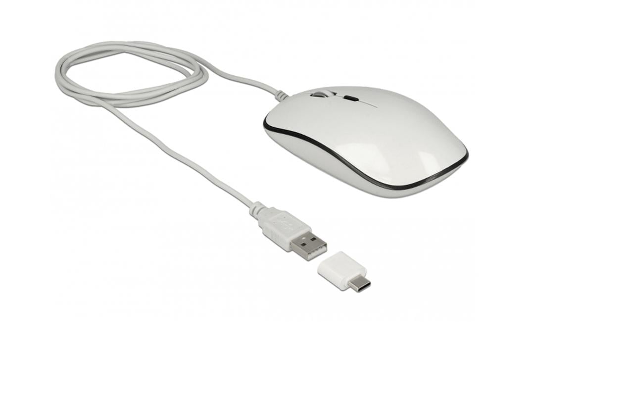 Delock 12532, 4 Tasten Maus USB Typ-A + USB Type-C
