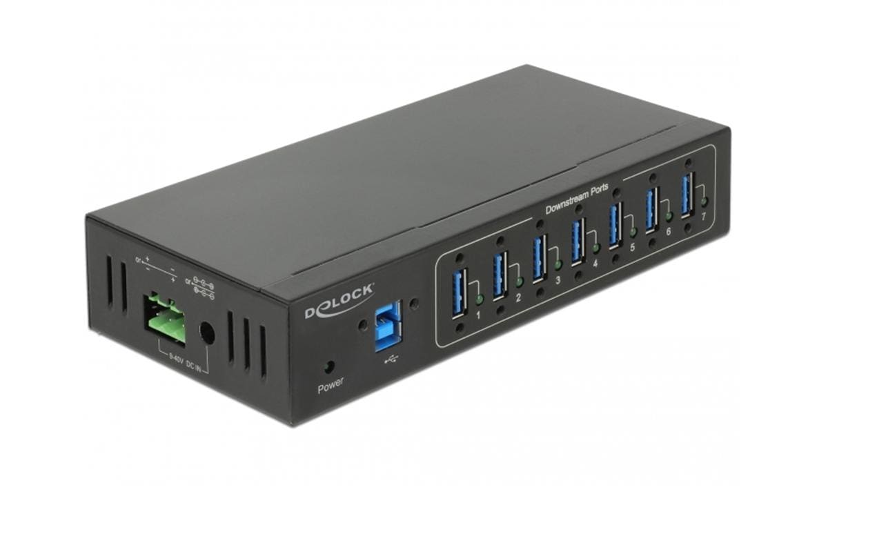 Delock USB 3 Hub 7-Port USB Typ-A mit 15 kV ESD Schutz