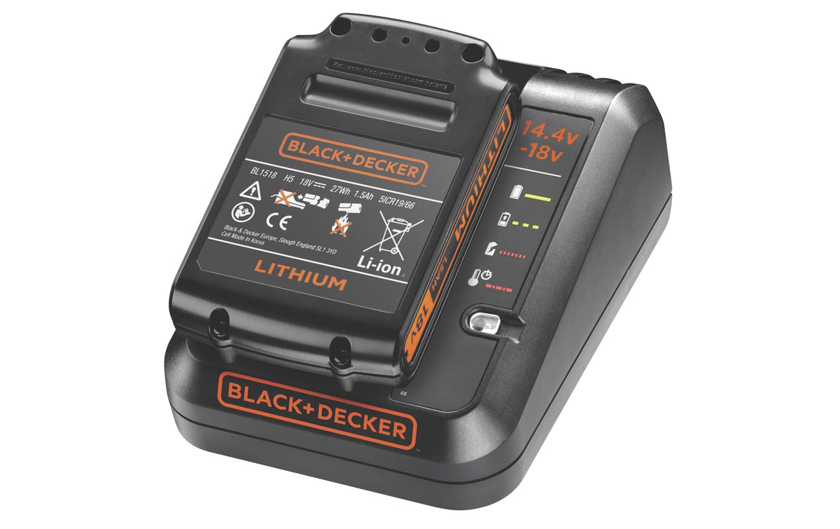BLACK+DECKER Akku und Ladegerät BDC1A15-QW LiIon-Akku 18V/1.5Ah