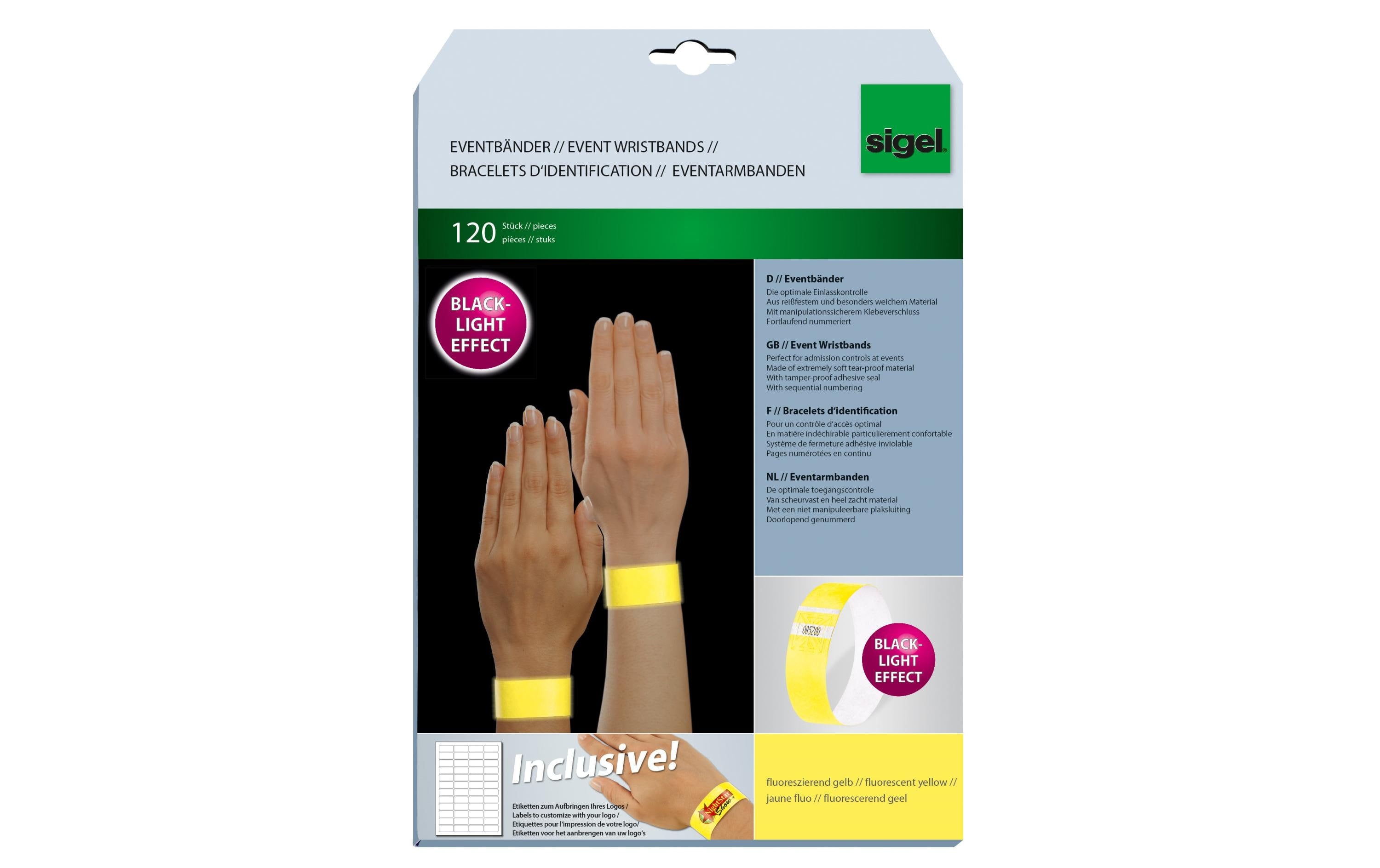 Sigel Eventbänder Super Soft fluoreszierend gelb, 120 Stk.