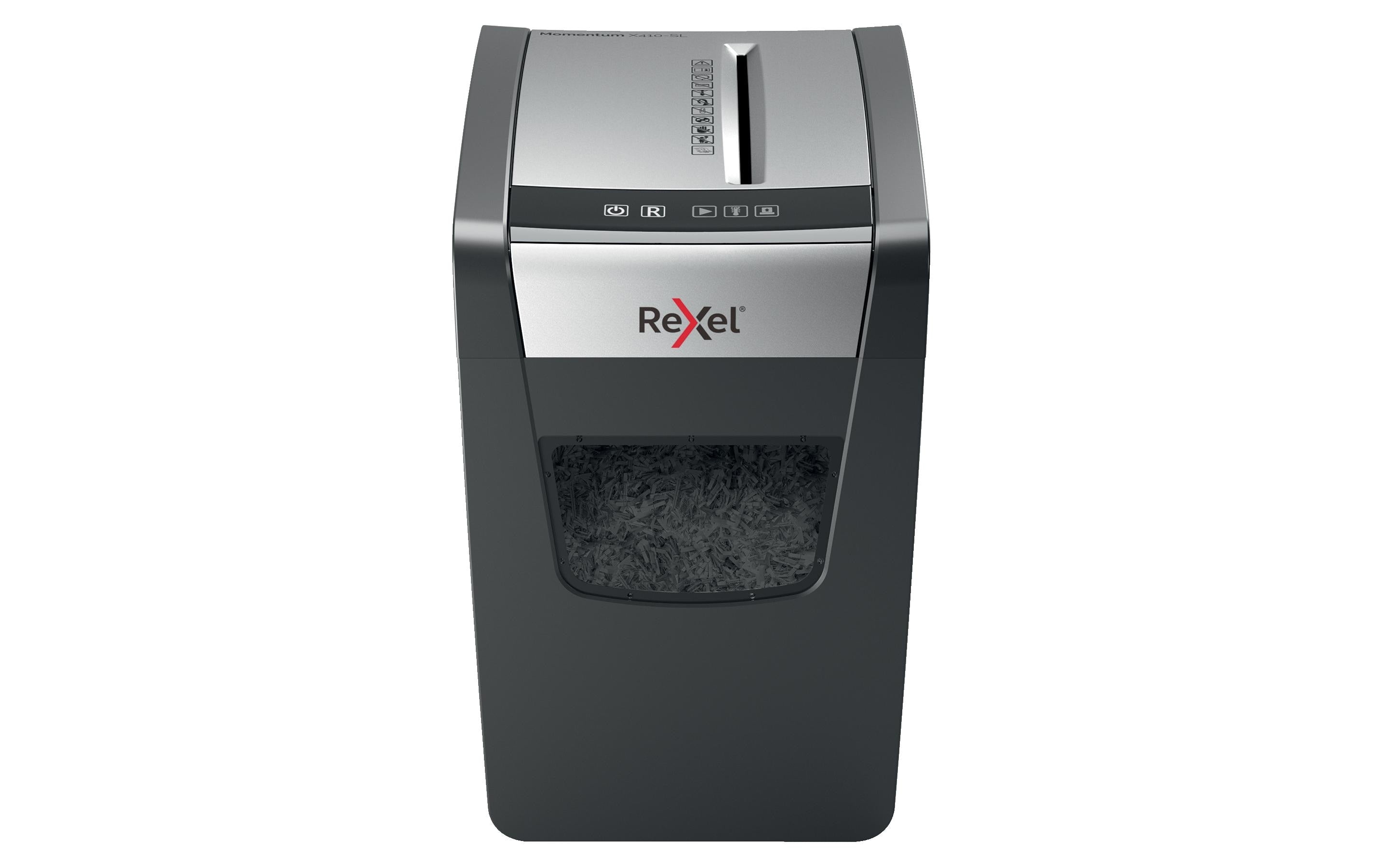 Rexel Aktenvernichter Momentum Slim X410 P-4, 10 Blatt, schwarz