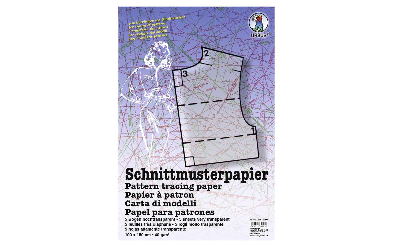 URSUS Schnittmusterpapier 5 Bogen gefalzt, Grösse 100x150cm