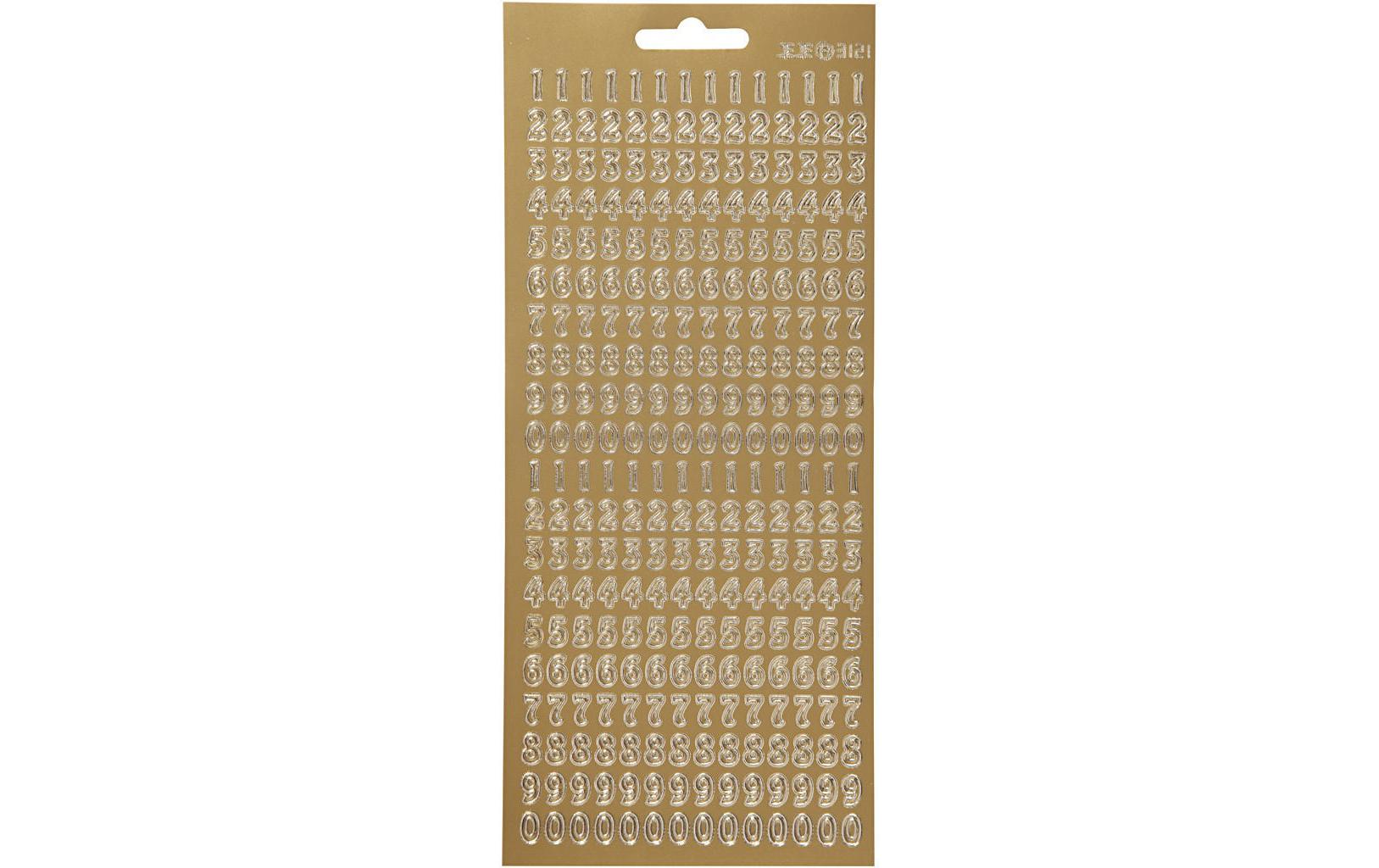 Creativ Company Sticker Zahlen gold Blatt 10 x 23 cm
