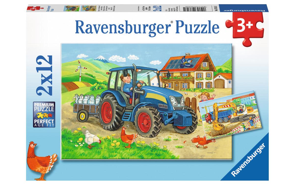 Puzzle Baustelle und Bauernhof Alter: 3+ Sprache