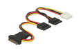 SATA zu 3xSATA & 1xMolex Stromadapter 20cm, unterstützt 5 und 12 Volt