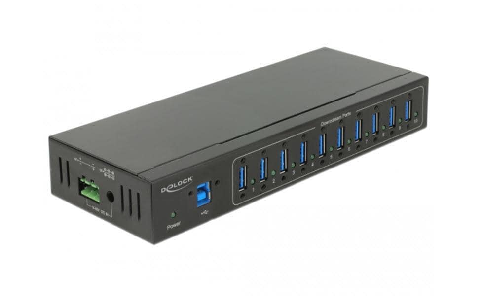 Delock Industrie USB HUB 10x Ports USB 3.0 Typ-A mit 20 kV ESD Schutz