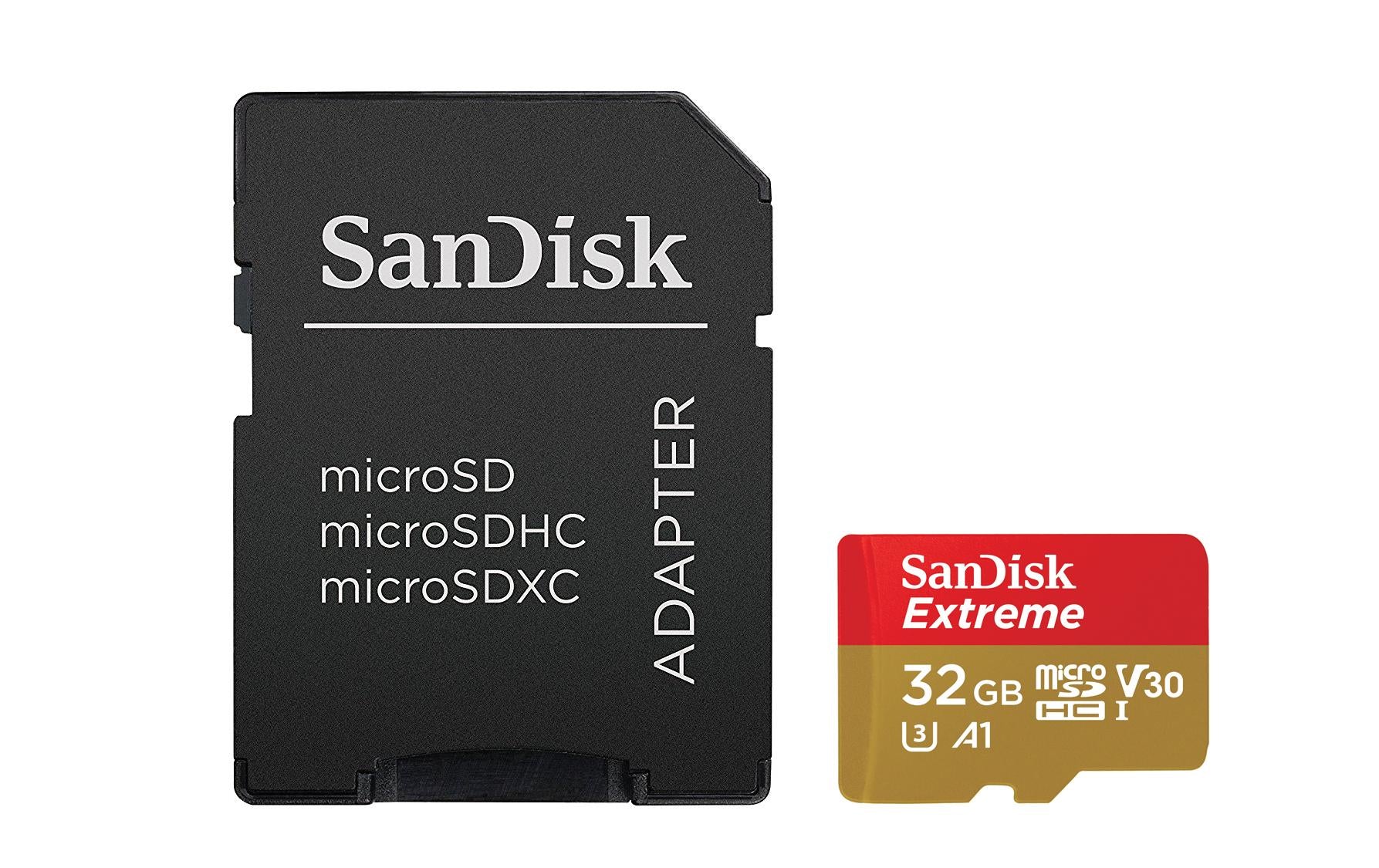 SanDisk microSDHC Card Extreme 32GB lesen 100MB/sec, schreiben 60MB/s inkl.Adap