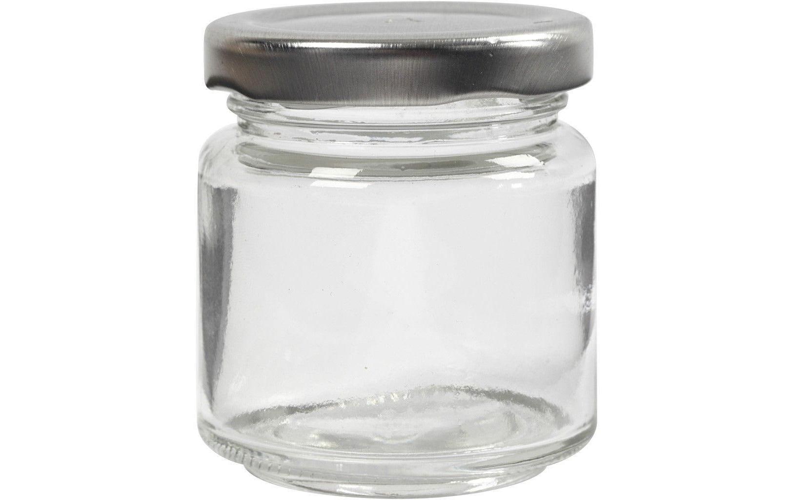 Creativ Company Klarglas mit Schraubdeckel 100 ml, 6.5 x 5.7 cm, 12 Stück