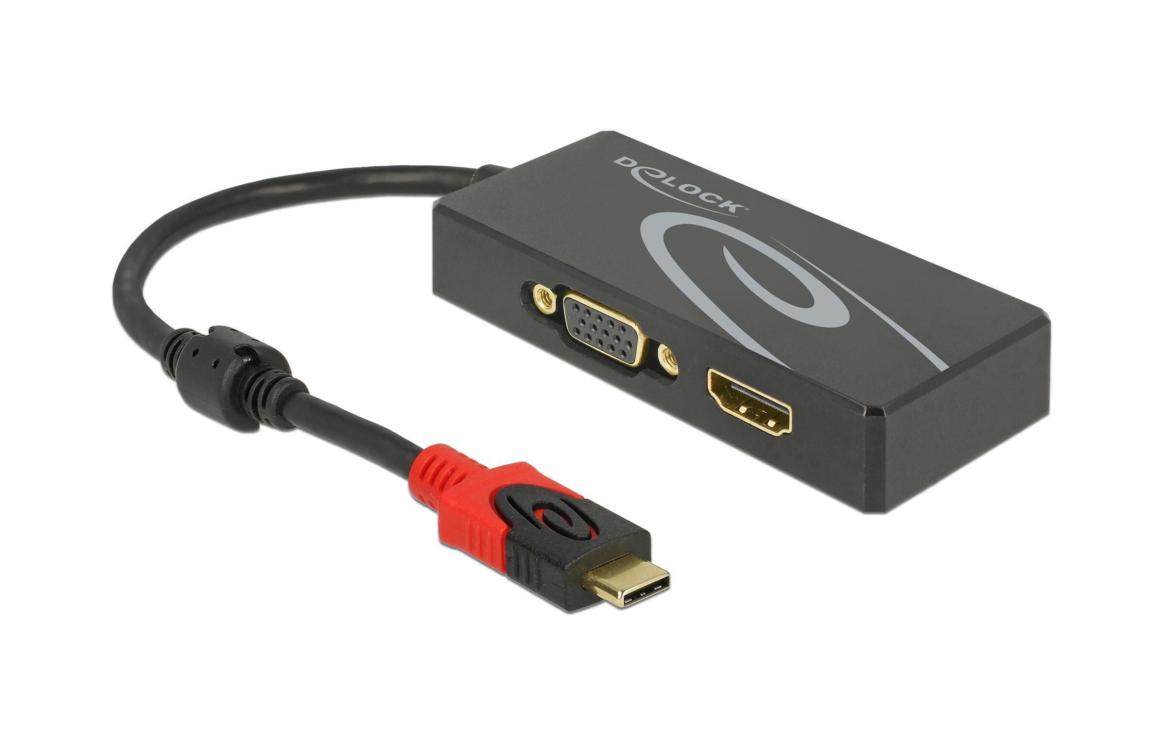 Delock Monitor Splitter USB-C zu DP HDMI VGA