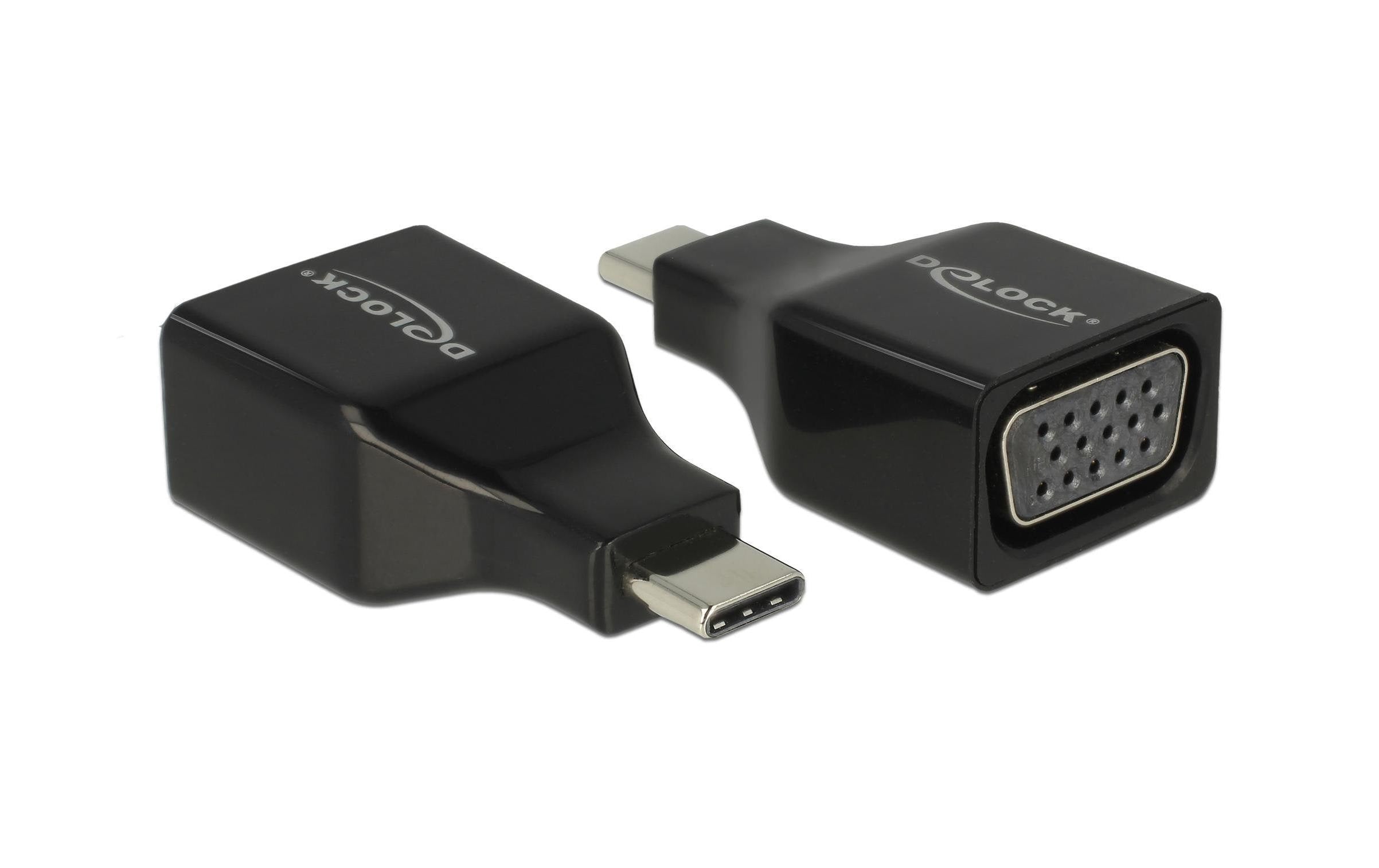 Monitoradapter USB Typ-C zu VGA, kompakt 1920x1080, 60Hz, schwarz, DP Alternate Mode