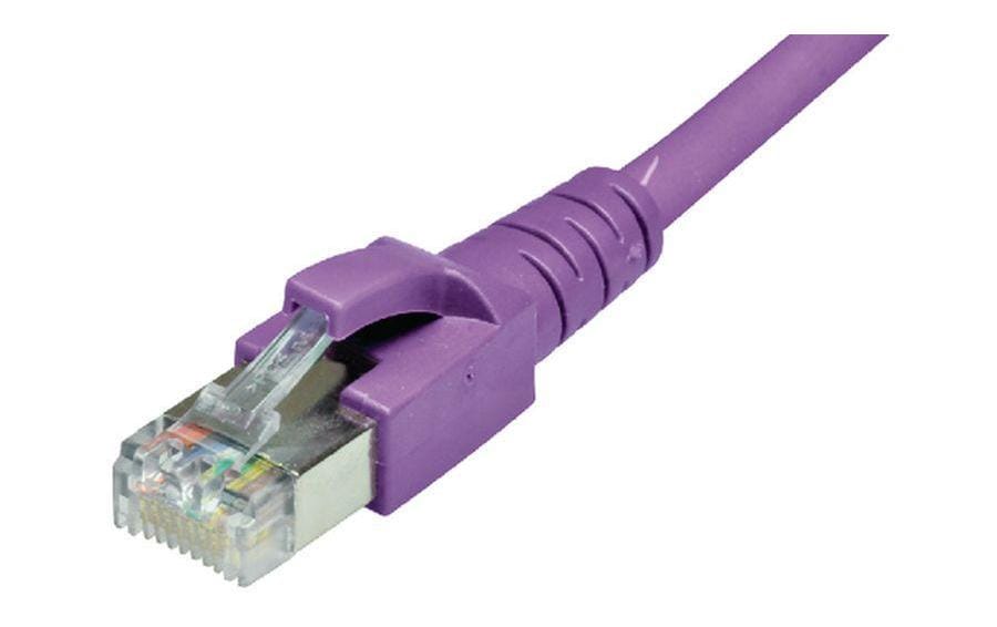 Dätwyler Patchkabel: S/FTP, 0.5m, violett Cat.6A, AWG26, 10Gbps, 500MHz