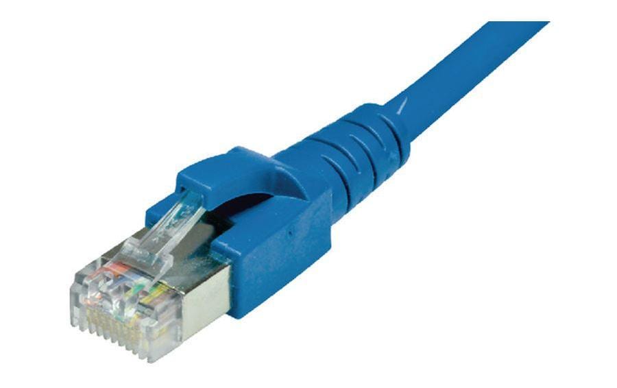 Dätwyler Patchkabel: S/FTP, 0.5m, blau Cat.6A, AWG26, 10Gbps, 500MHz