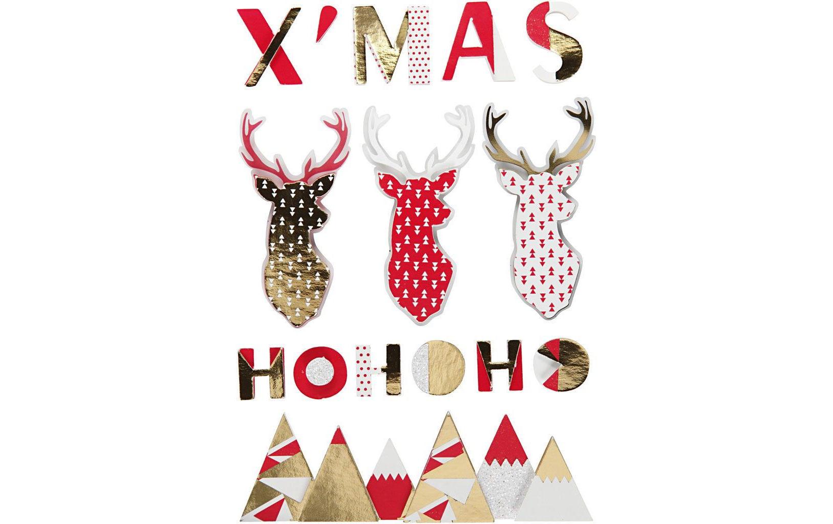 Creativ Company Weihnachtssticker3D 16-62 x 14-100 mm, 15 Stück