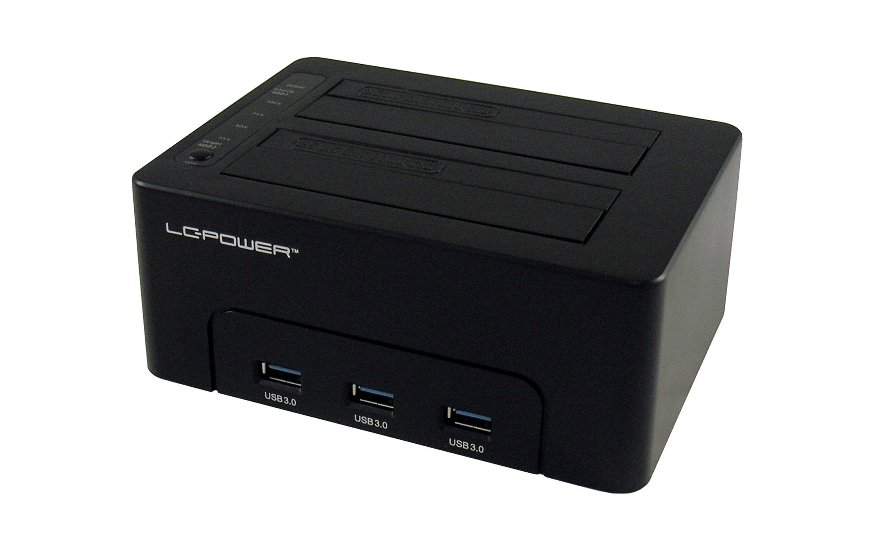LC-Power LC-DOCK-U3-HUB, SATA  HDD Dock. USB 3.0, schwarz, 3x USB3.0 HUB