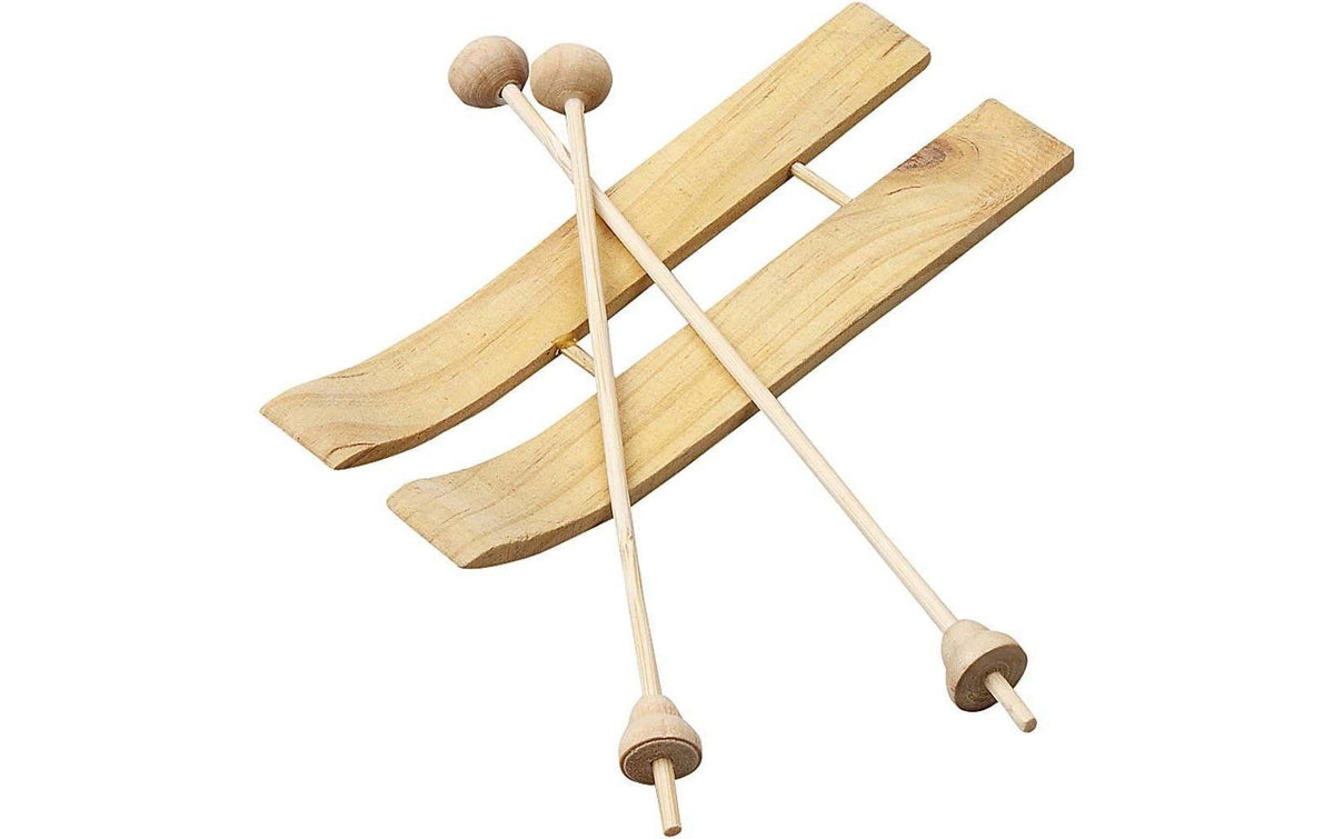 Creativ Company Miniaturfiguren Ski mit Stöcken, 11 x 3.8 cm, 3 Stück